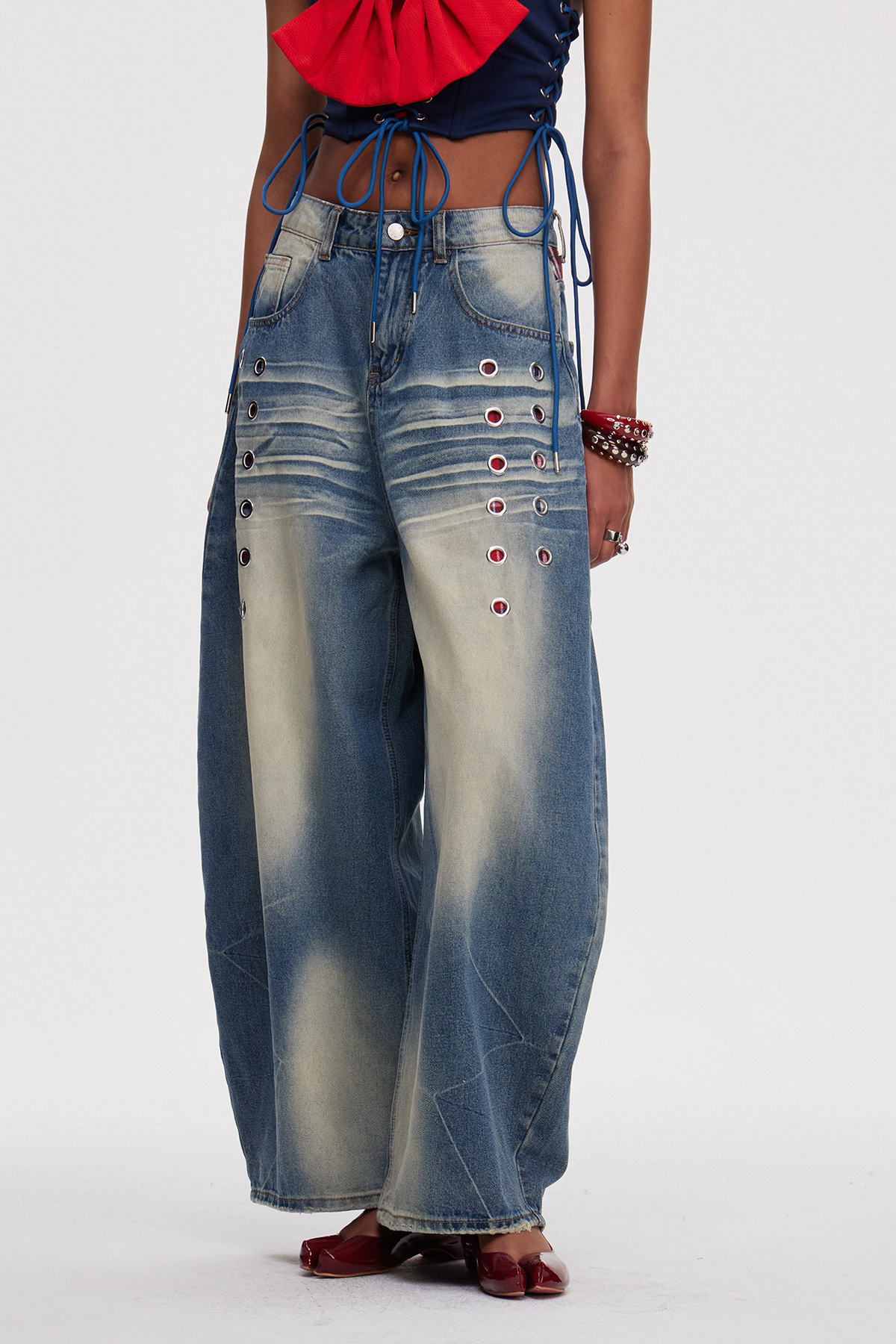 Mahmud Eyelet Baggy Jeans
