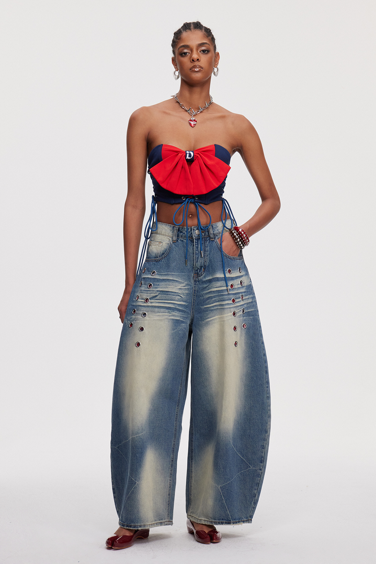 Mahmud Eyelet Baggy Jeans