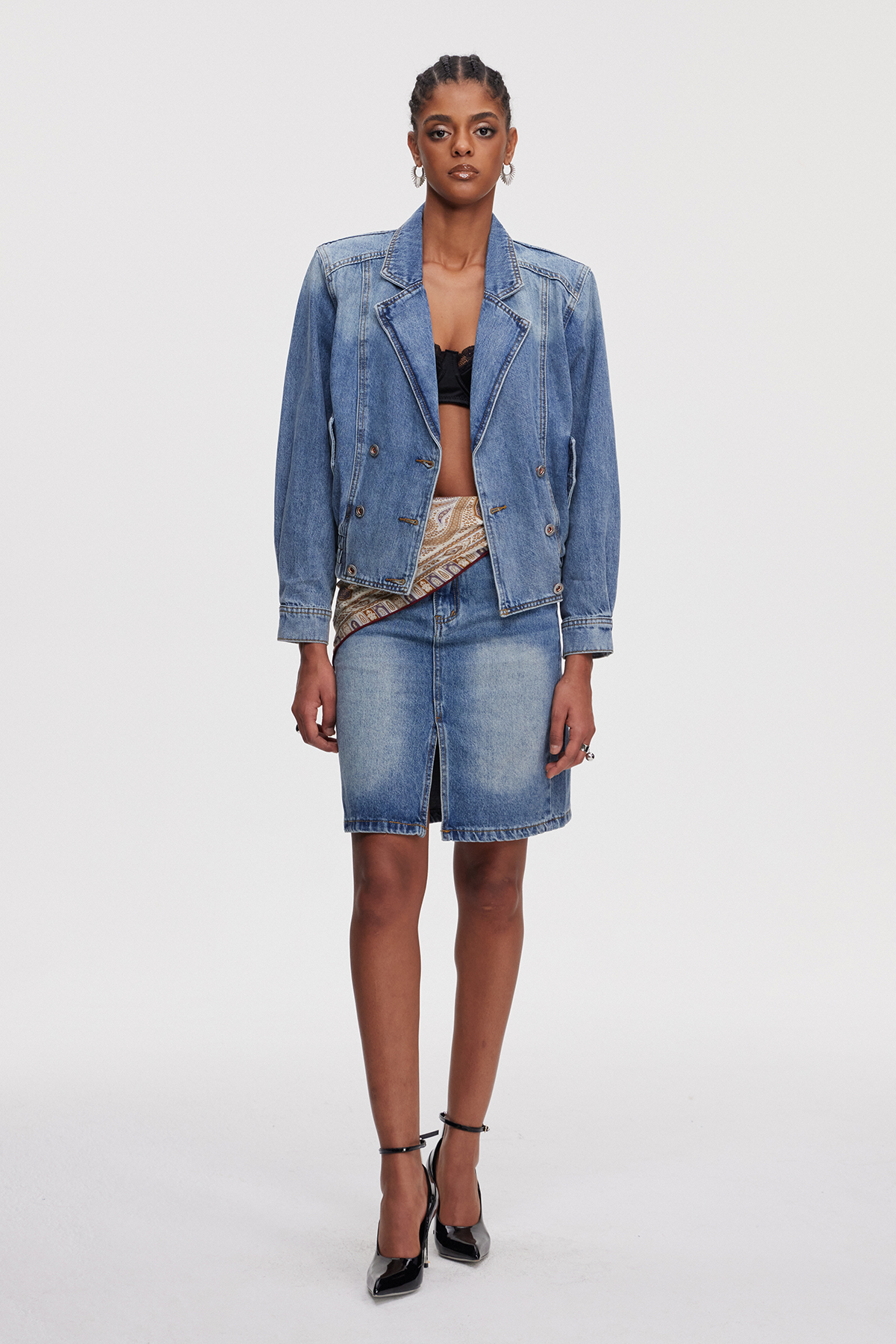 Mahmut Denim Skirt Set