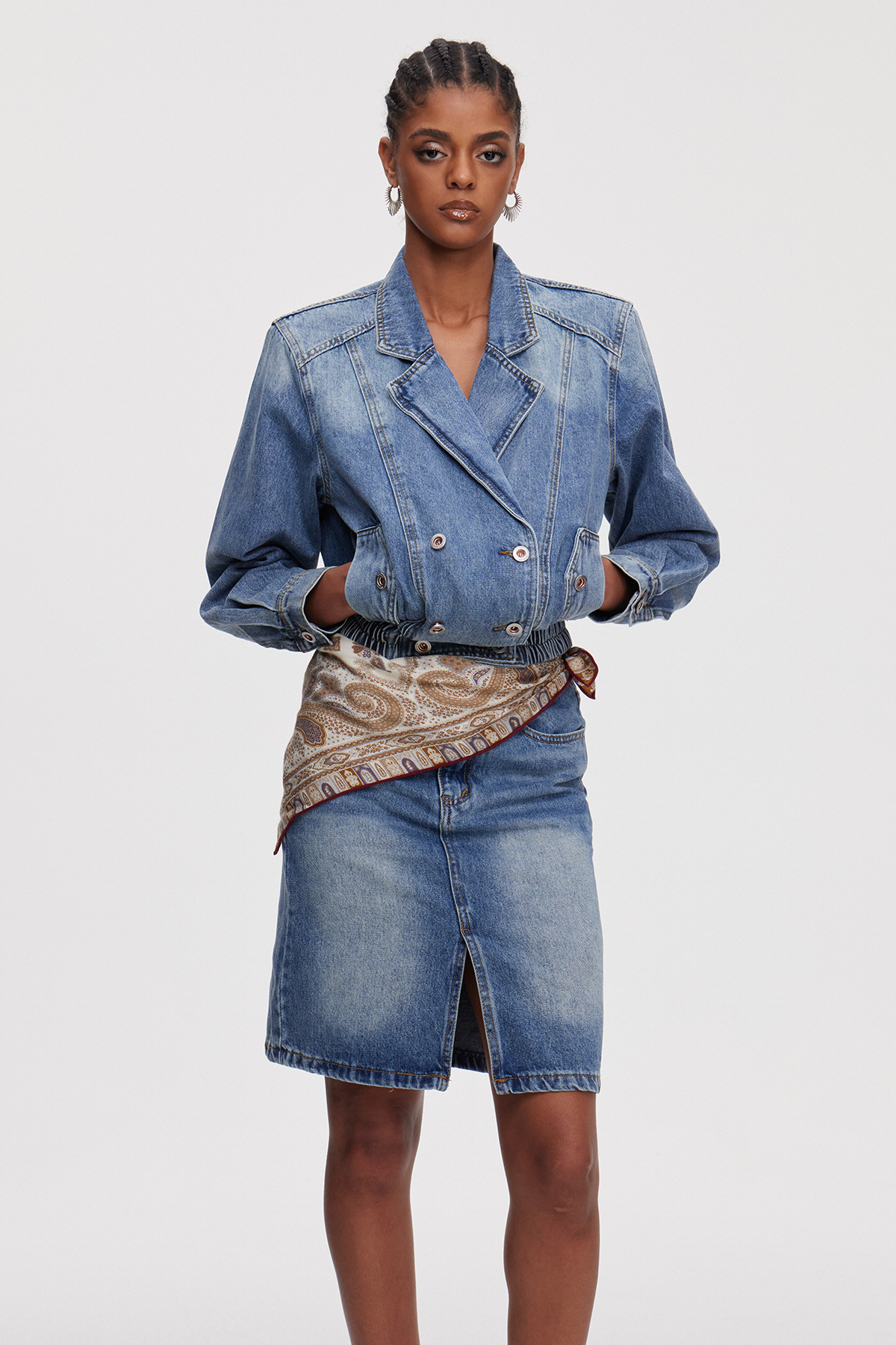 Mahmut Denim Skirt Set
