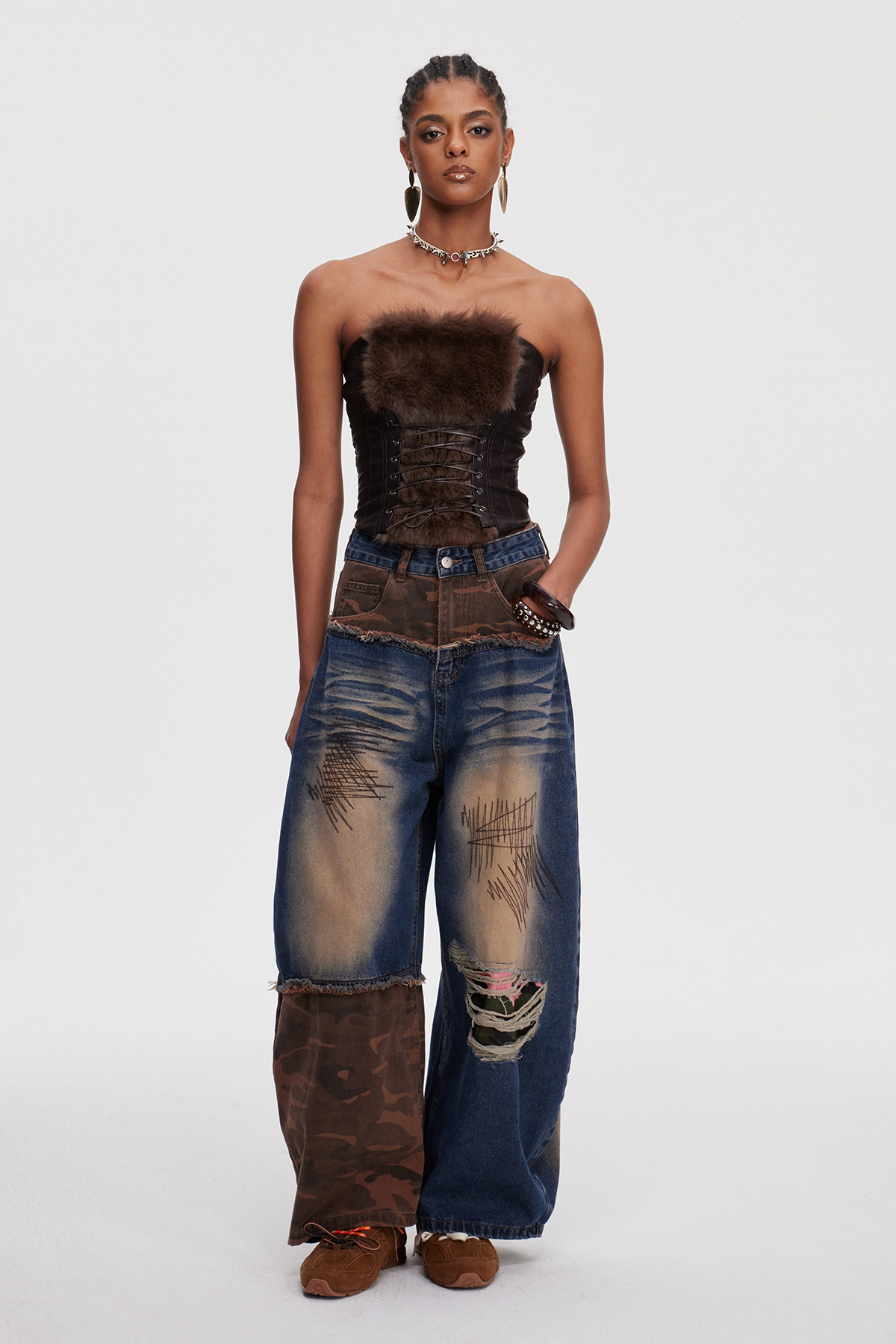Mahon Camouflage Ripped Jeans