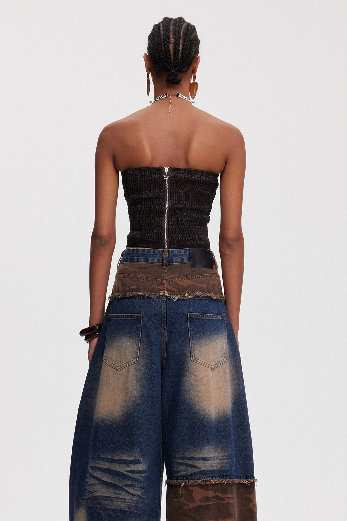 Mahometus Strapless Faux Fur Top