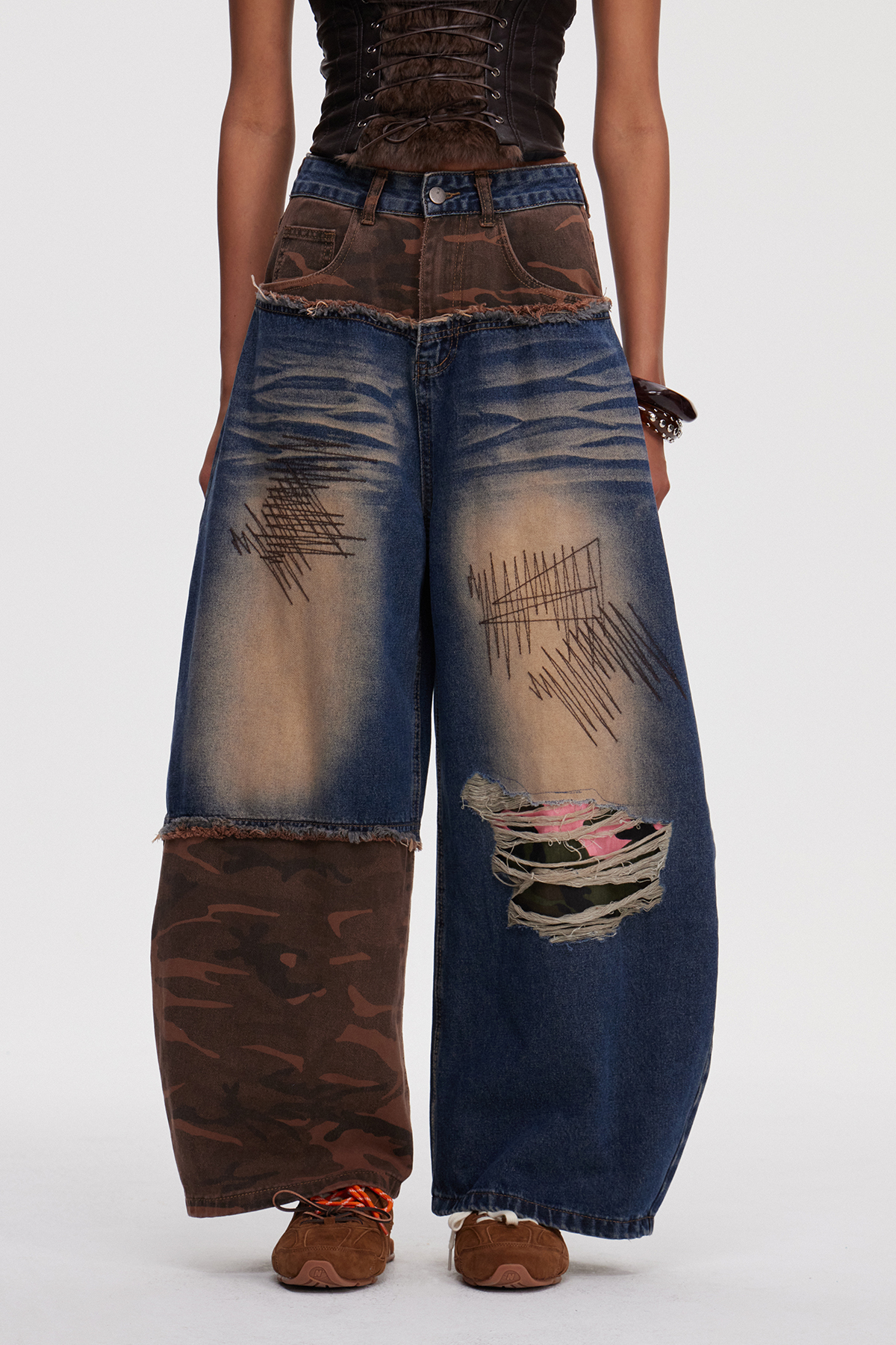 Mahon Camouflage Ripped Jeans