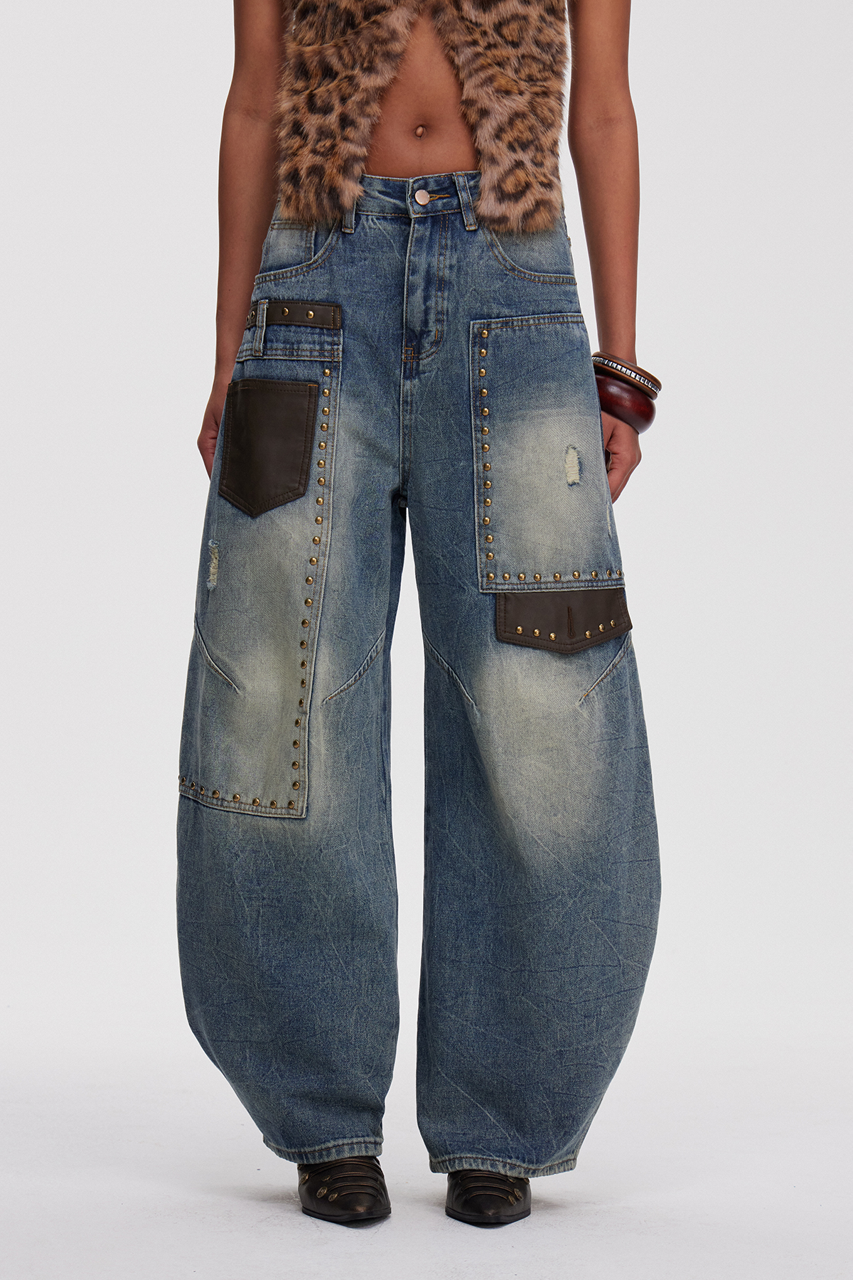 Mahpiya Studded Jeans