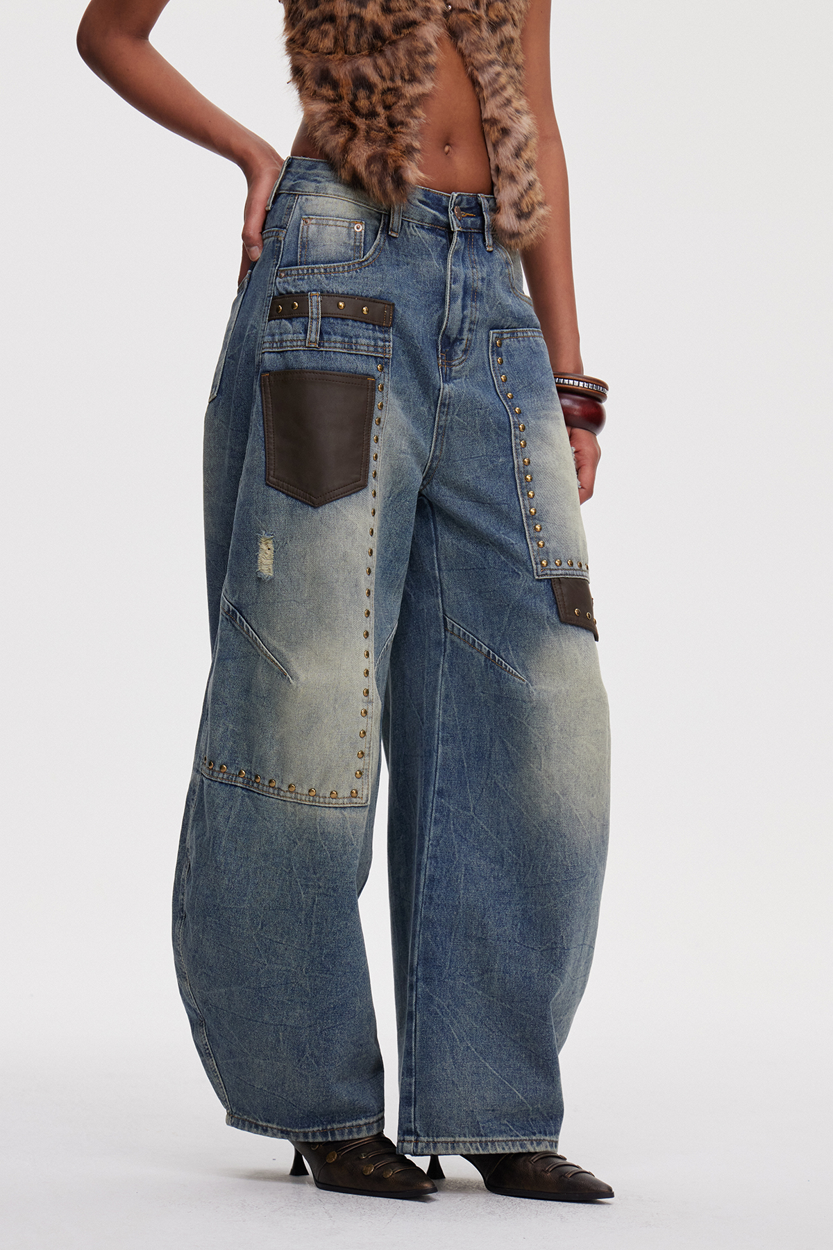 Mahpiya Studded Jeans