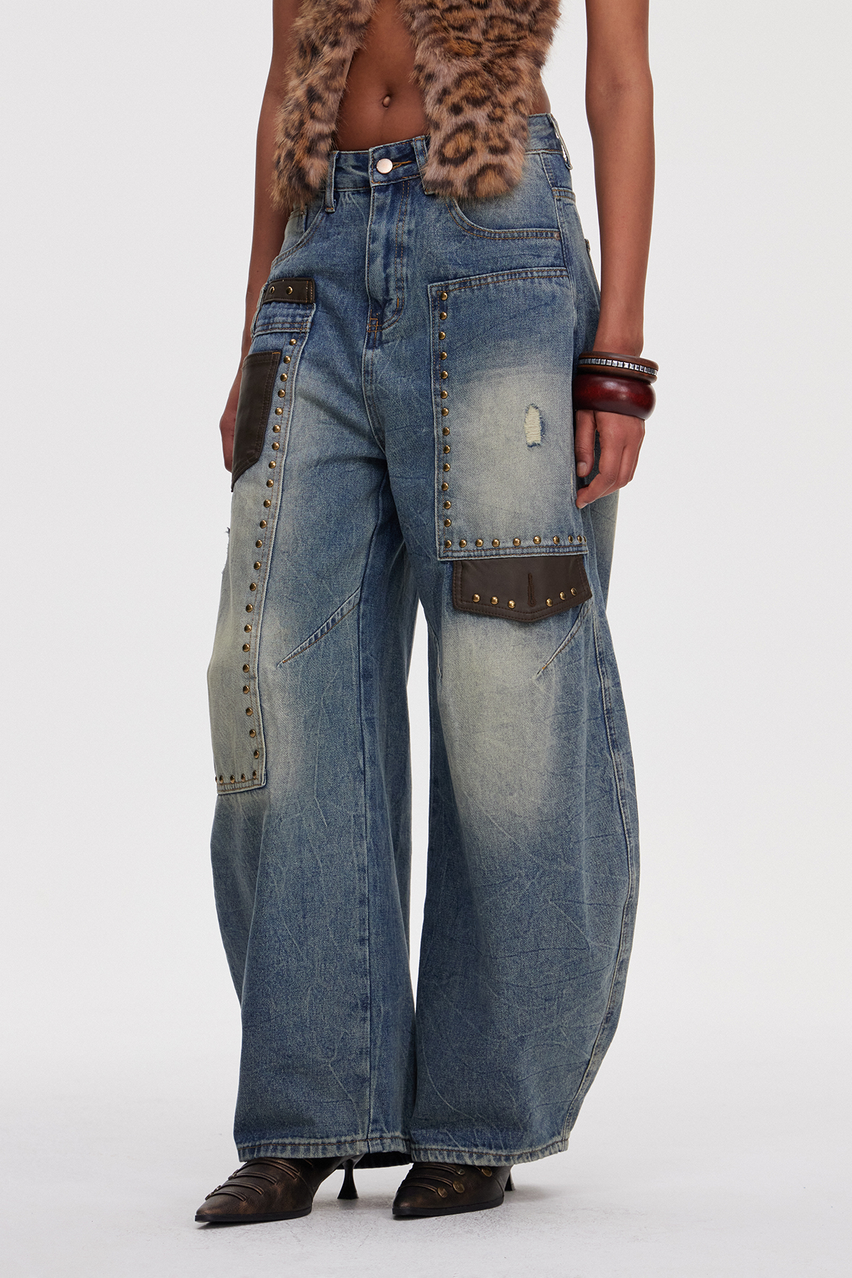 Mahpiya Studded Jeans