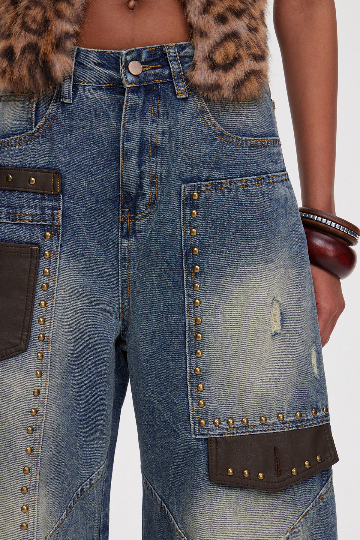 Mahpiya Studded Jeans