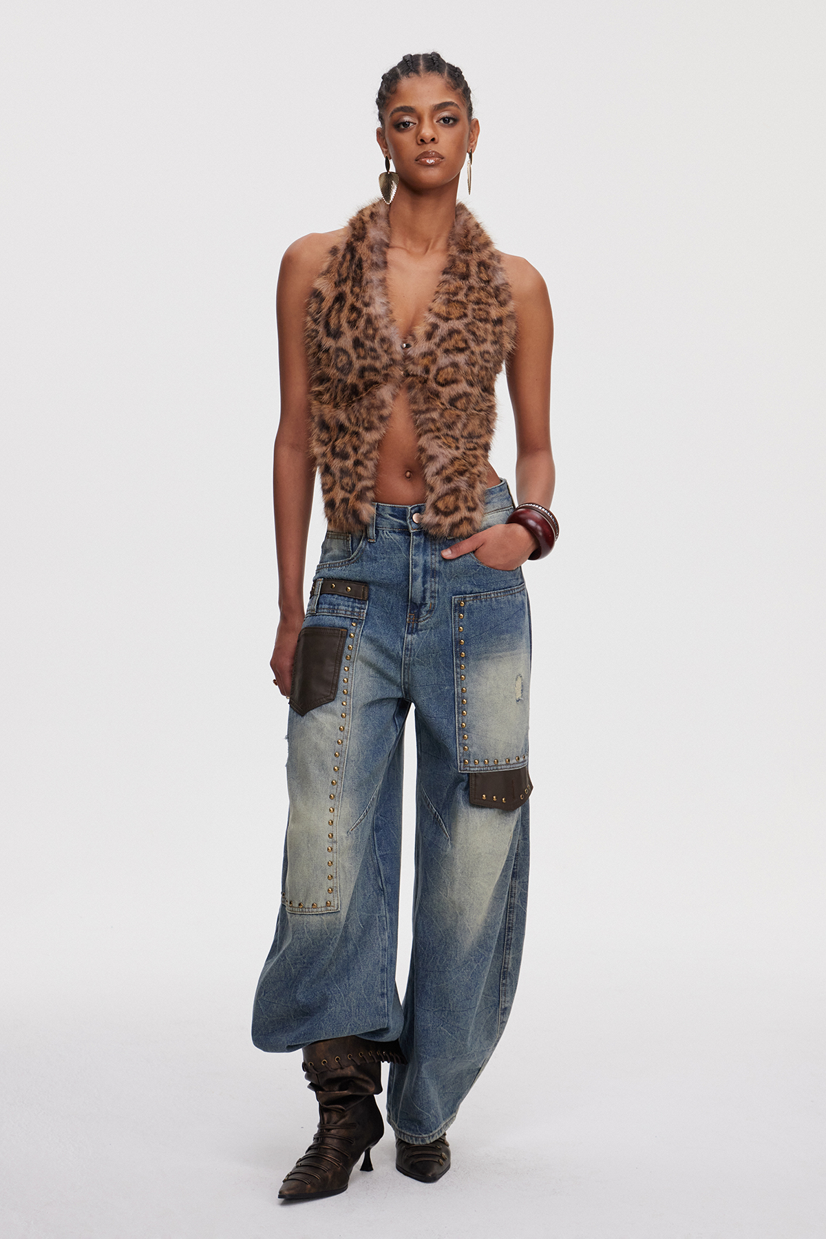 Mahpiya Studded Jeans