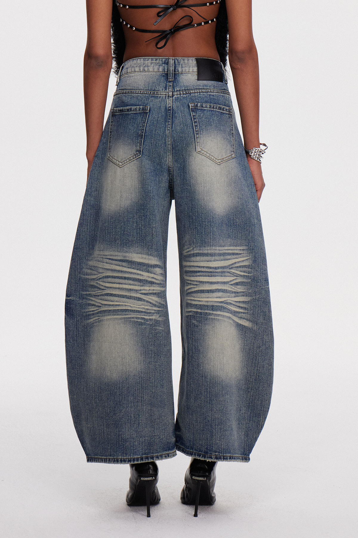 Mahzun Print Fringe Jeans