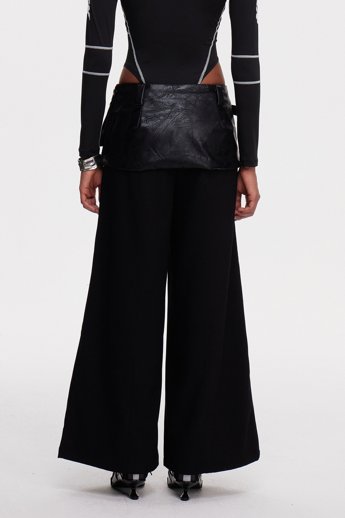 Maialen Leather Wide Leg Pants