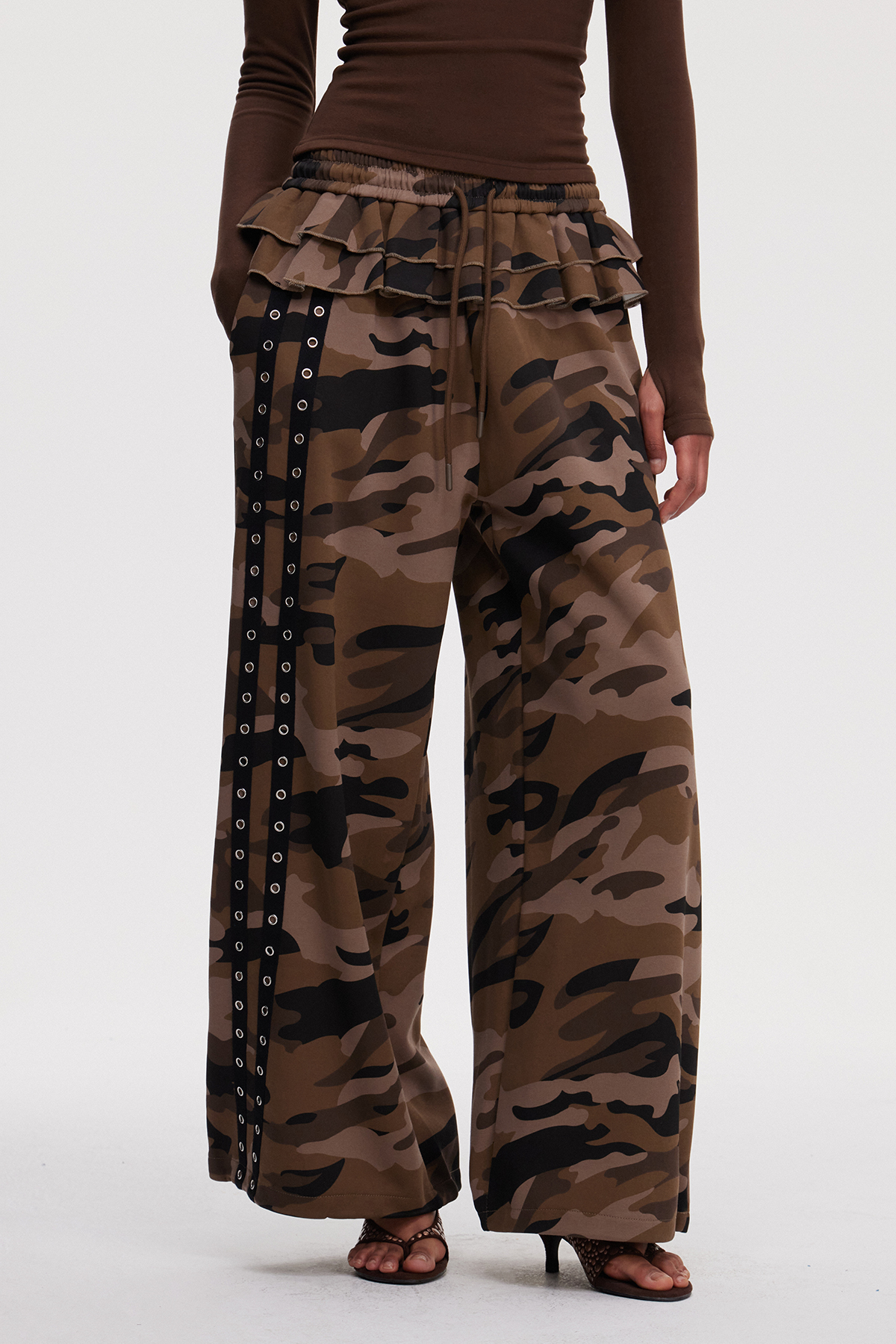 Maicol Camouflage Ruffle Pants
