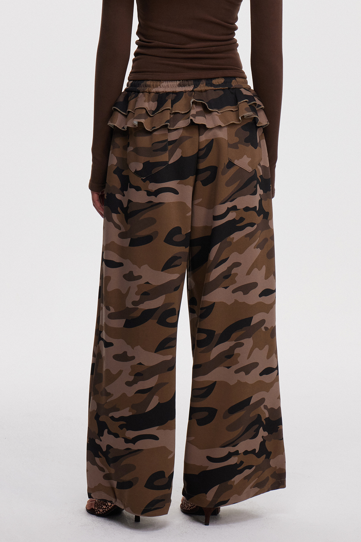 Maicol Camouflage Ruffle Pants