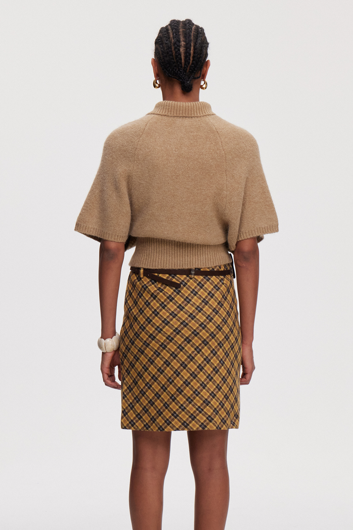 Maicon Knit Plaid Skirt Set