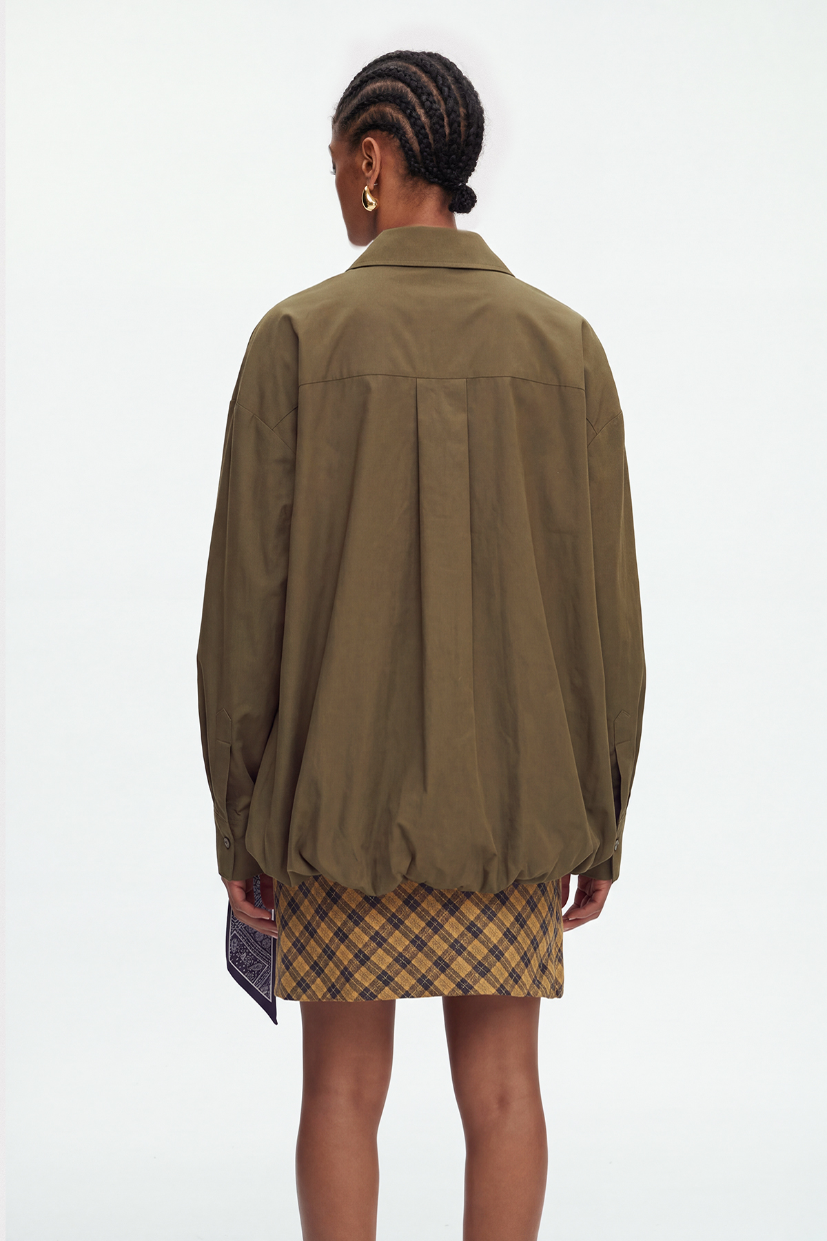 Maie Belt Bubble Shirt In Brown