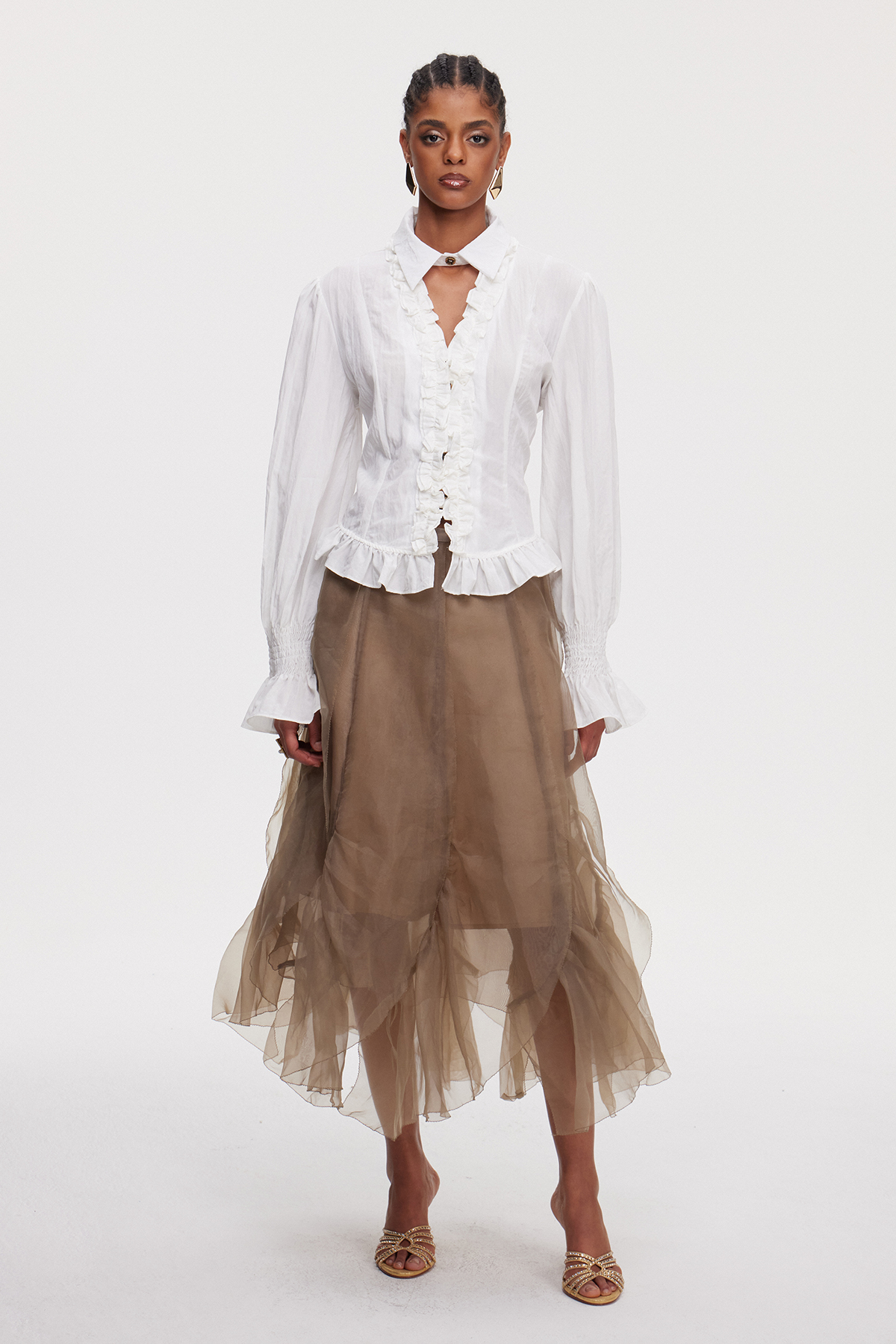 Maighread Ruffle Mesh Skirt Set