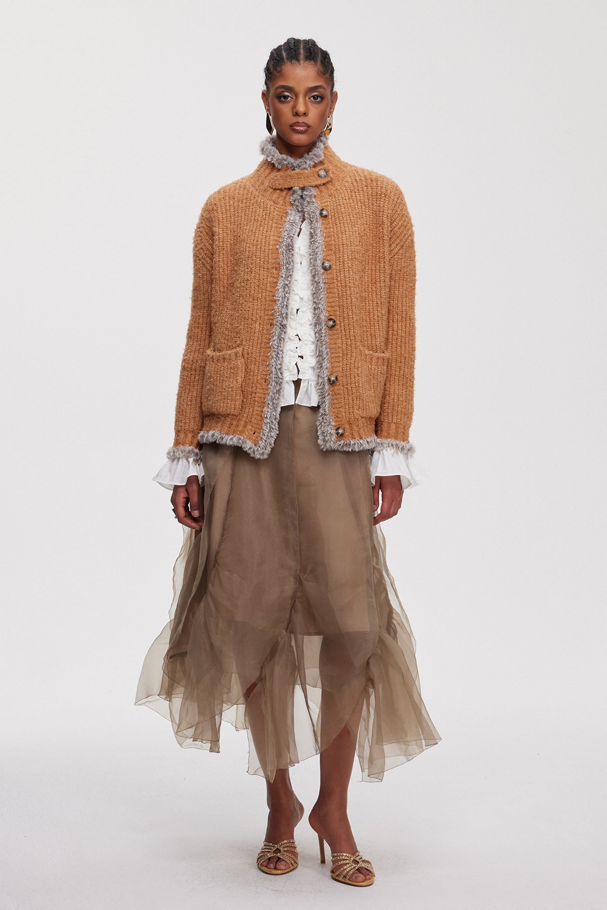 Maija Faux Fur Knit Jacket