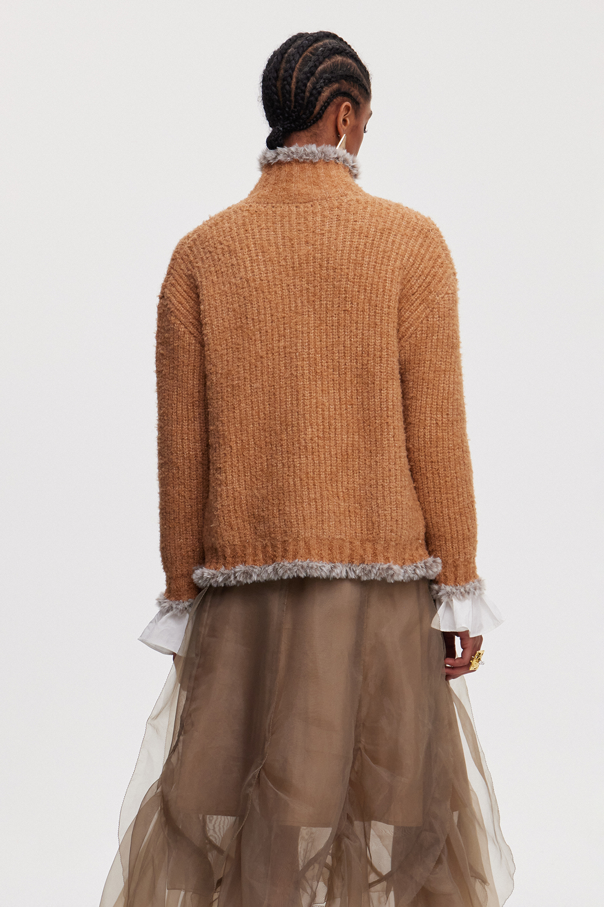 Maija Faux Fur Knit Jacket