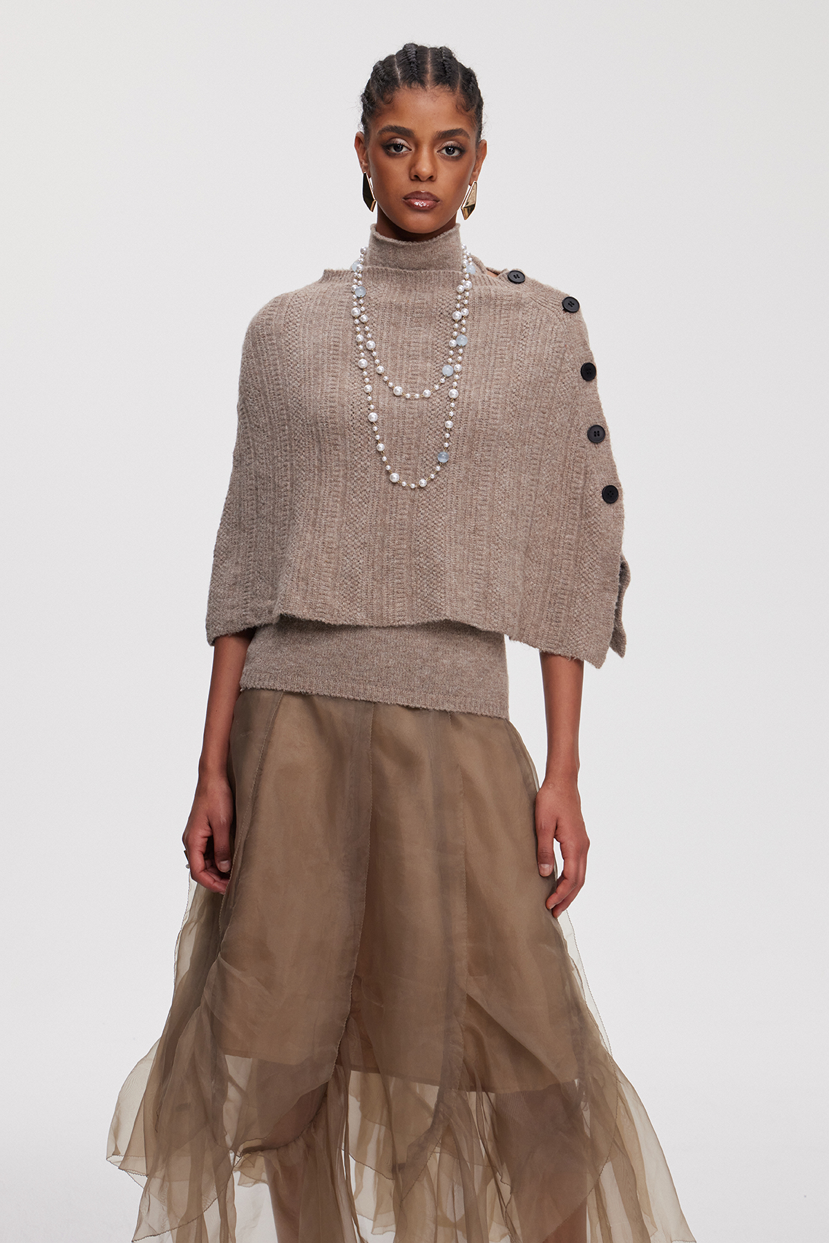 Maika Shawl Knit Top