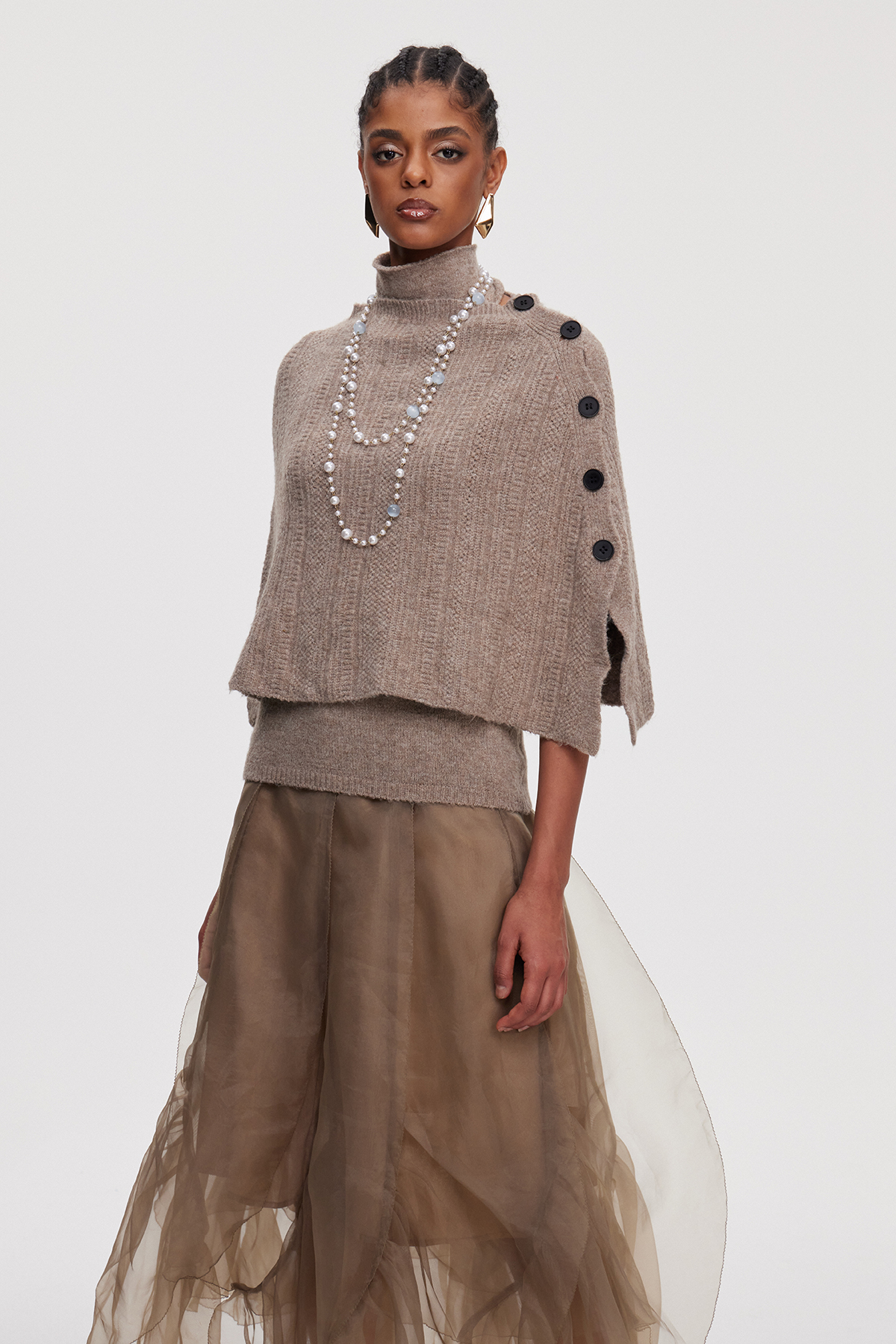Maika Shawl Knit Top