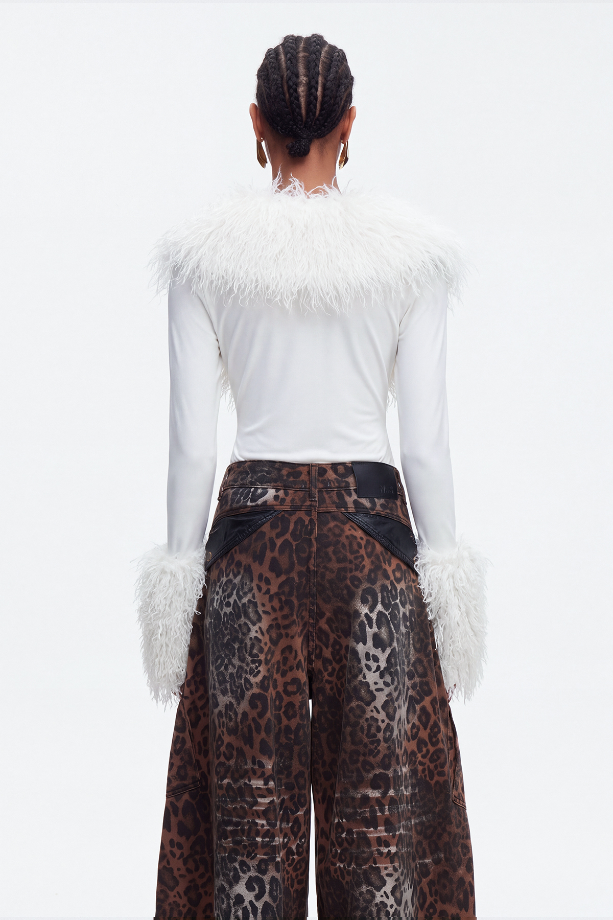 Maiken Faux Fur Bodysuit In White