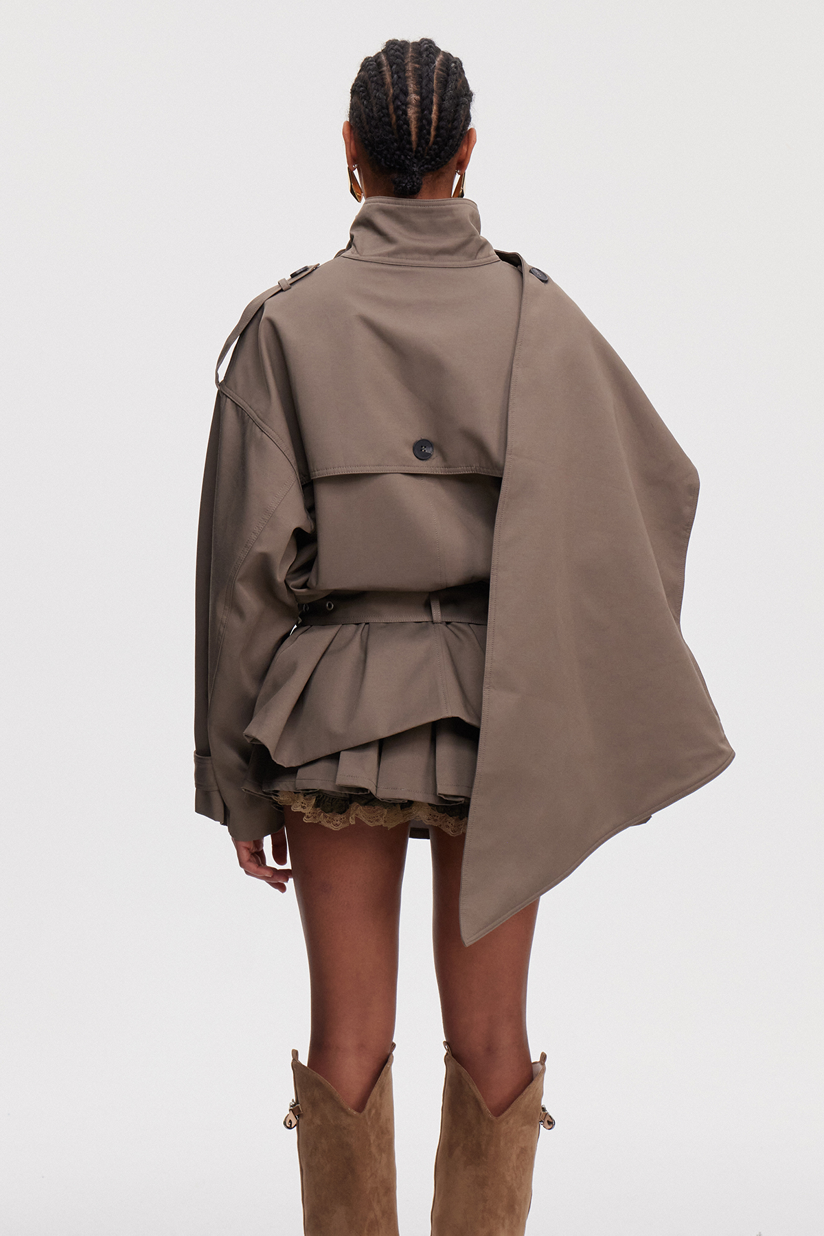 Maila Asymmetric Ruffle Skirt Set