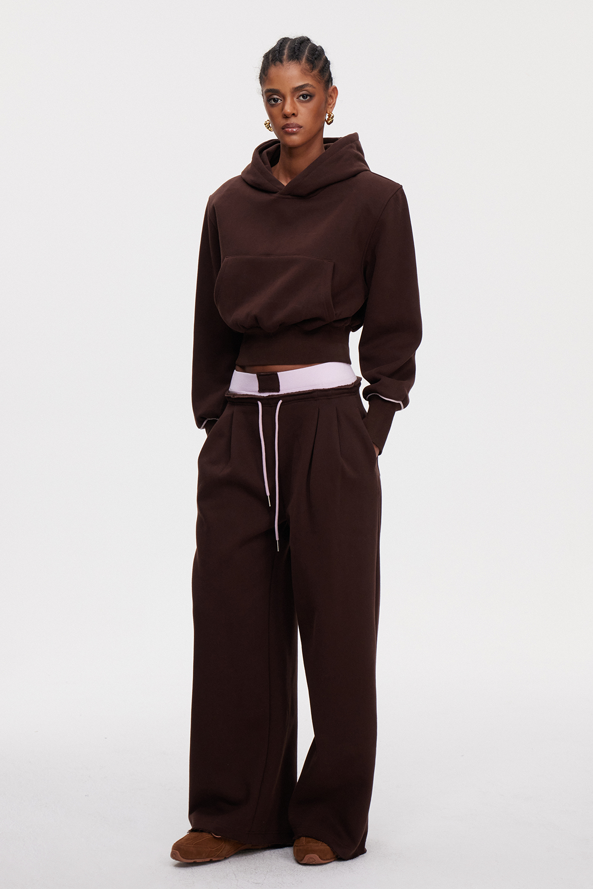 Mainchin Colorblock Hooded Pants Set