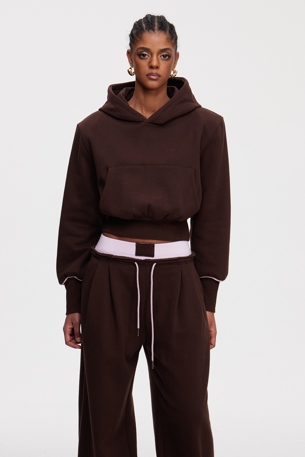 Mainchin Colorblock Hooded Pants Set