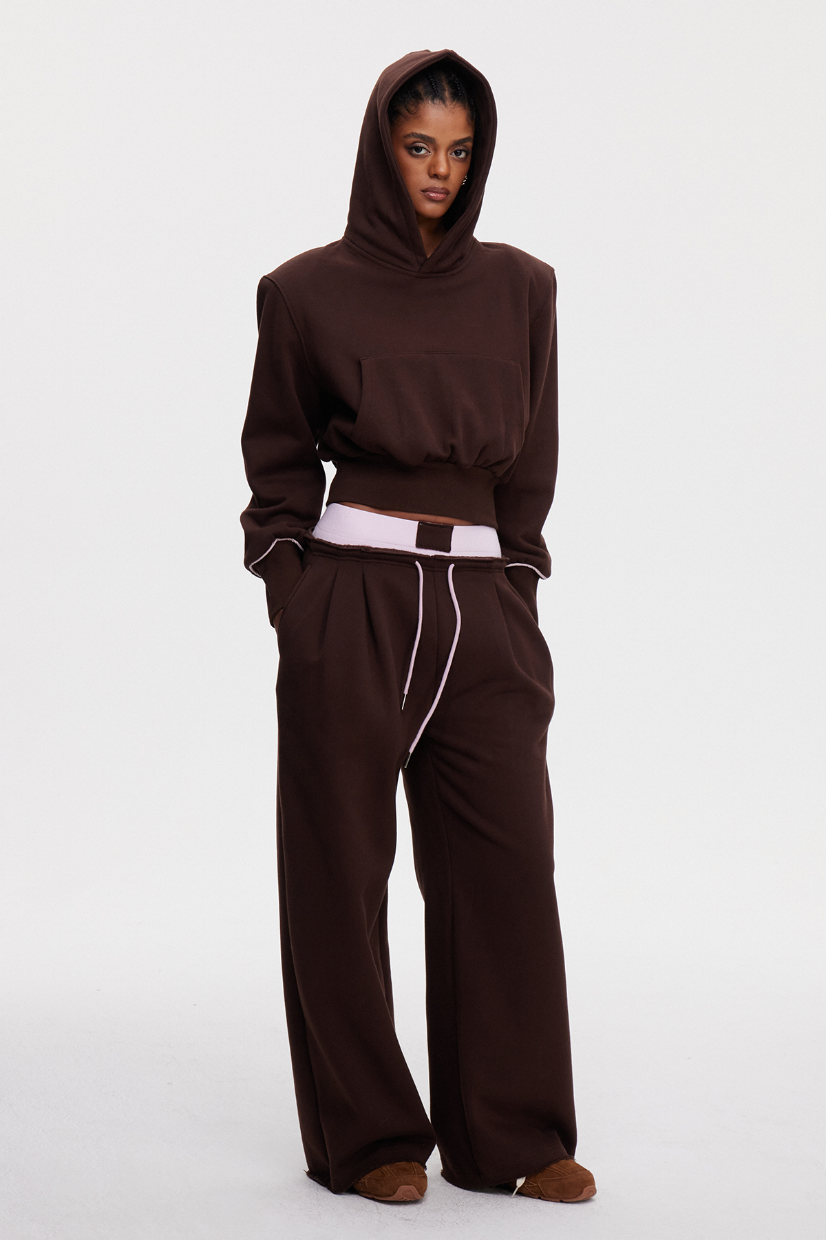 Mainchin Colorblock Hooded Pants Set