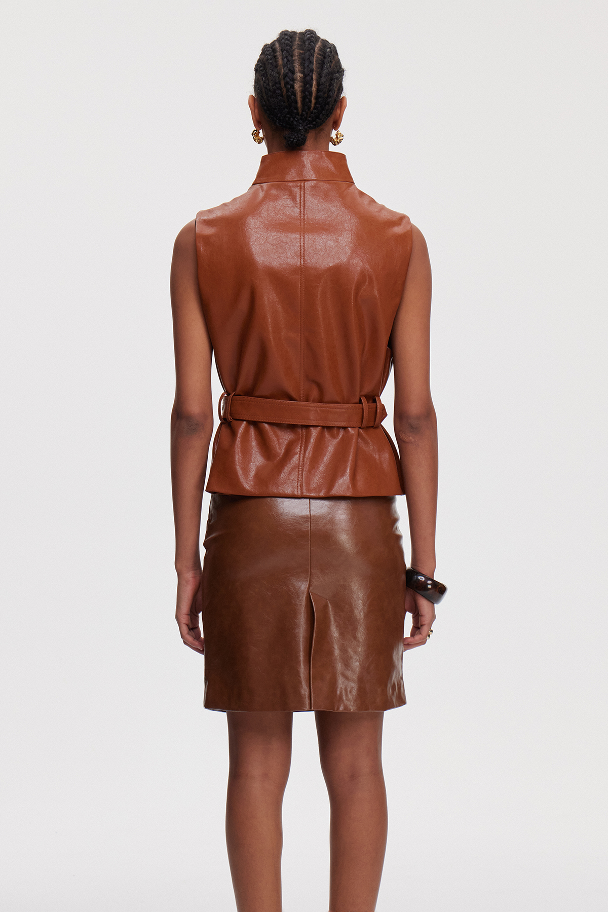 Mainchine Sleeveless Leather Top