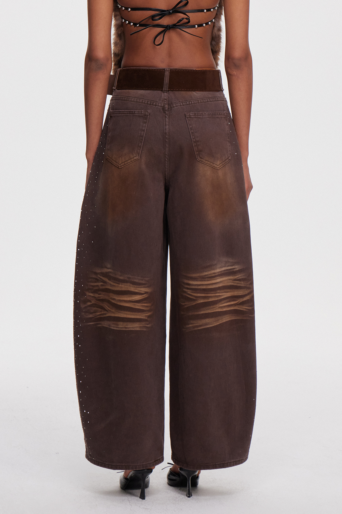 Mainza Rhinestone Baggy Jeans