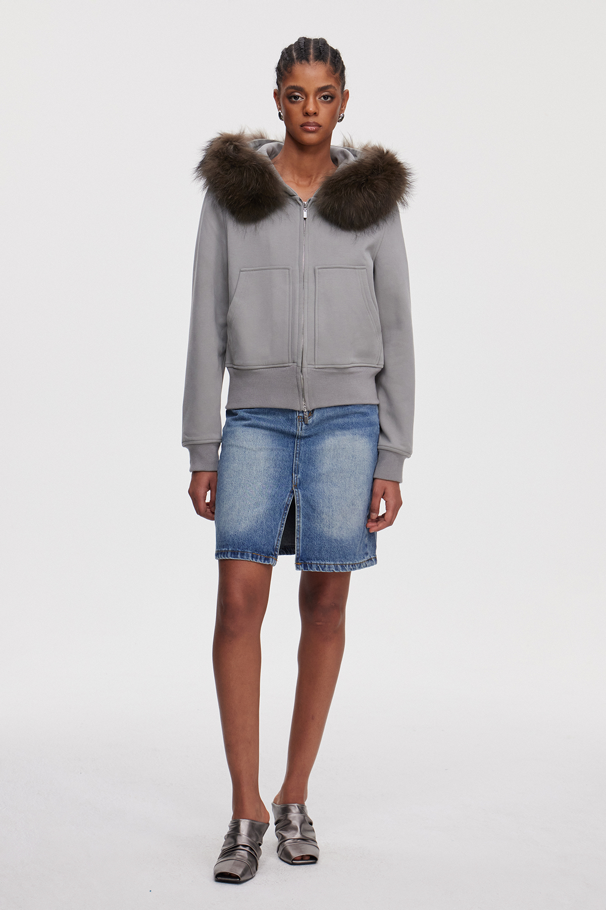 Mairi Hooded Faux Fur Jacket