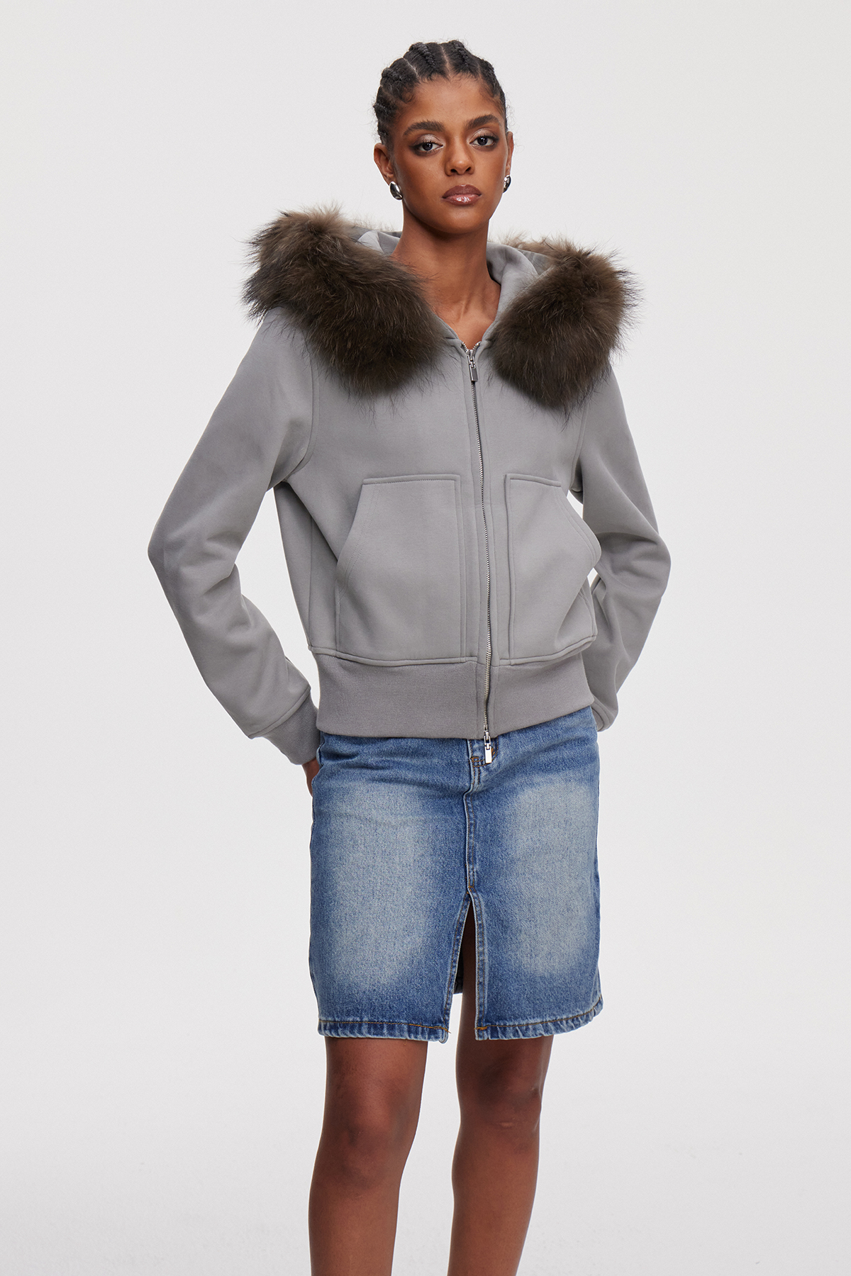 Mairi Hooded Faux Fur Jacket