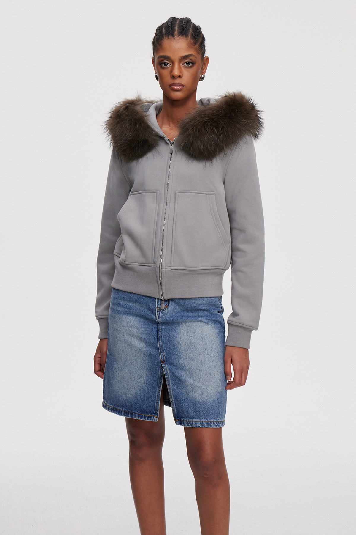 Mairi Hooded Faux Fur Jacket