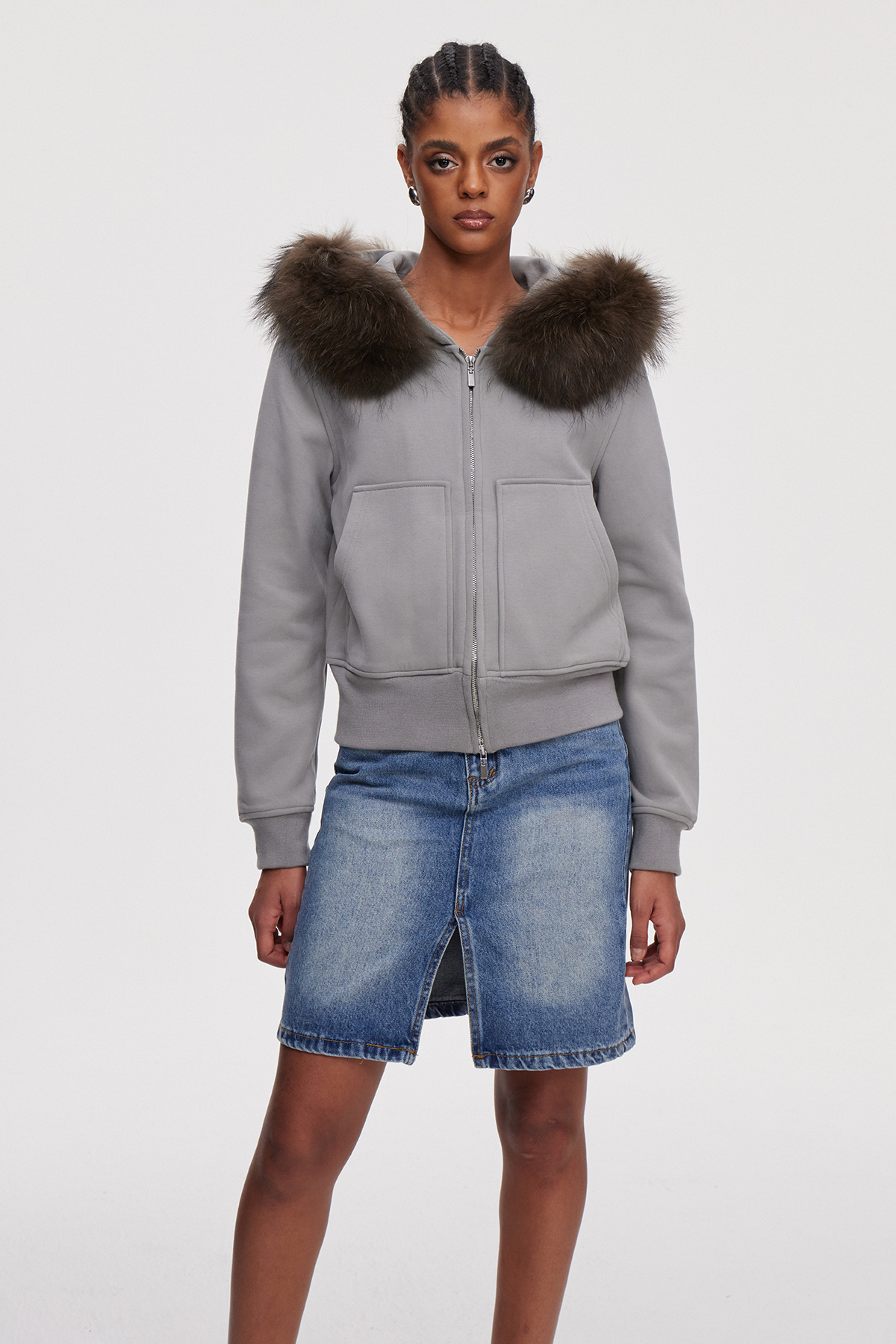 Mairi Hooded Faux Fur Jacket