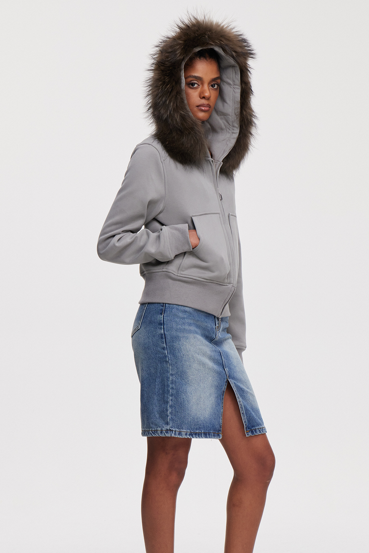 Mairi Hooded Faux Fur Jacket