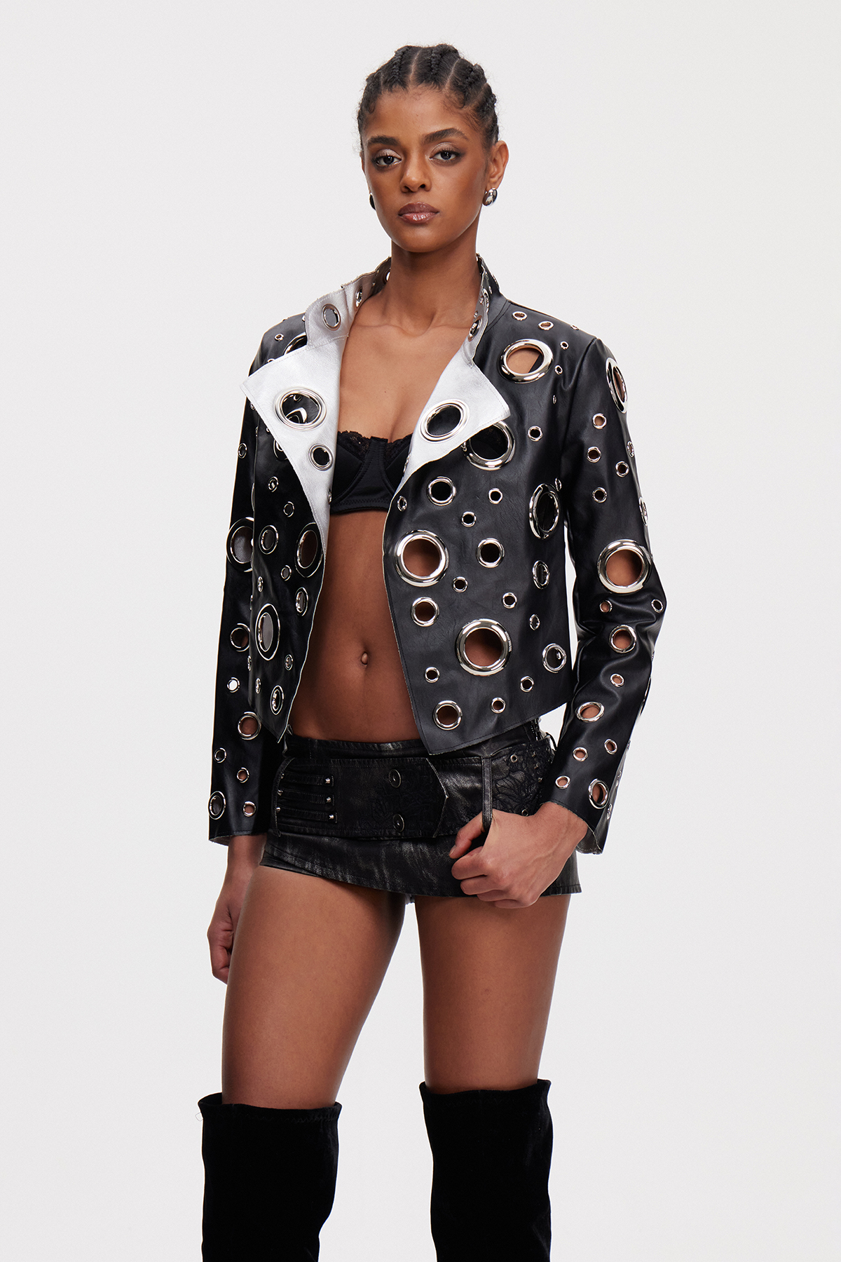 Mairtin Eyelet Leather Jacket