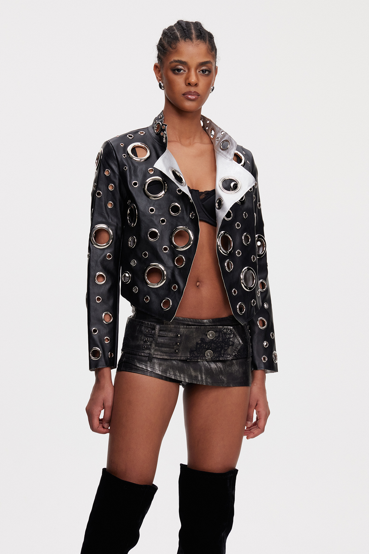 Mairtin Eyelet Leather Jacket