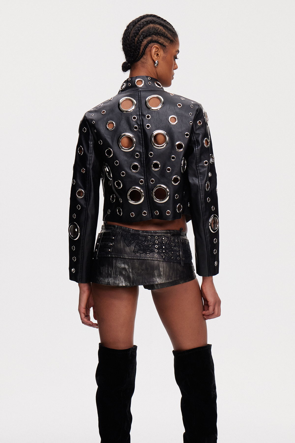 Mairtin Eyelet Leather Jacket
