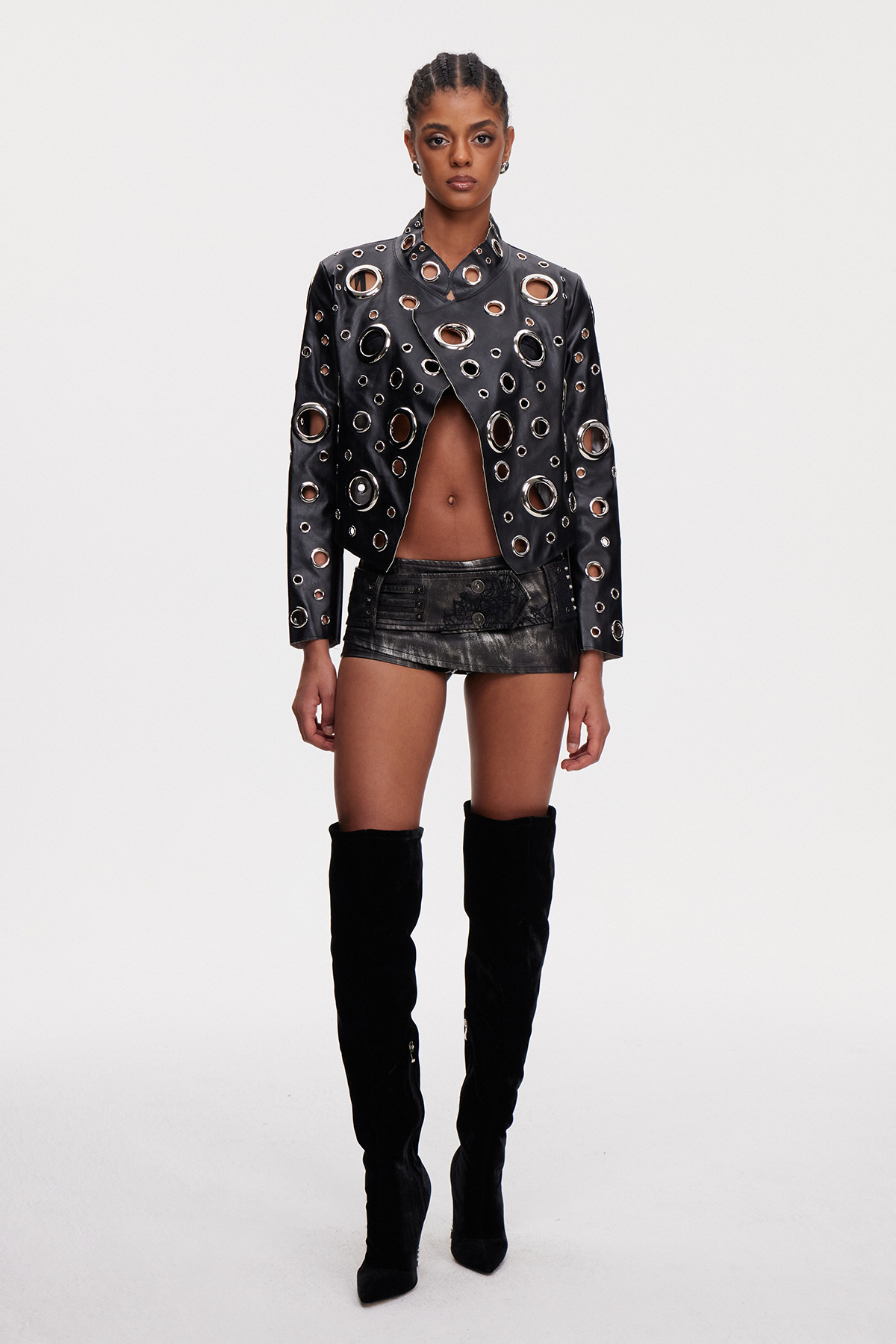 Mairtin Eyelet Leather Jacket