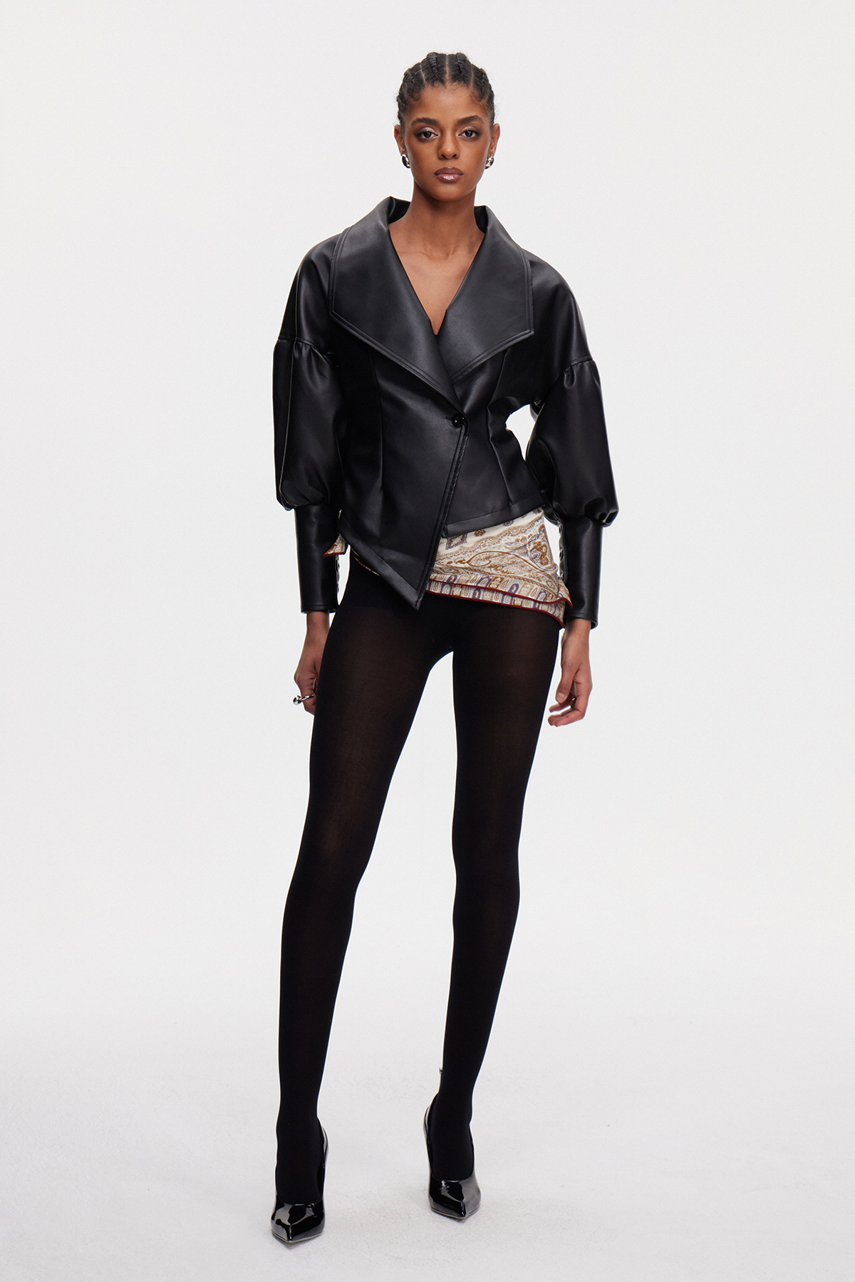 Maisie Balloon Sleeve Leather Jacket