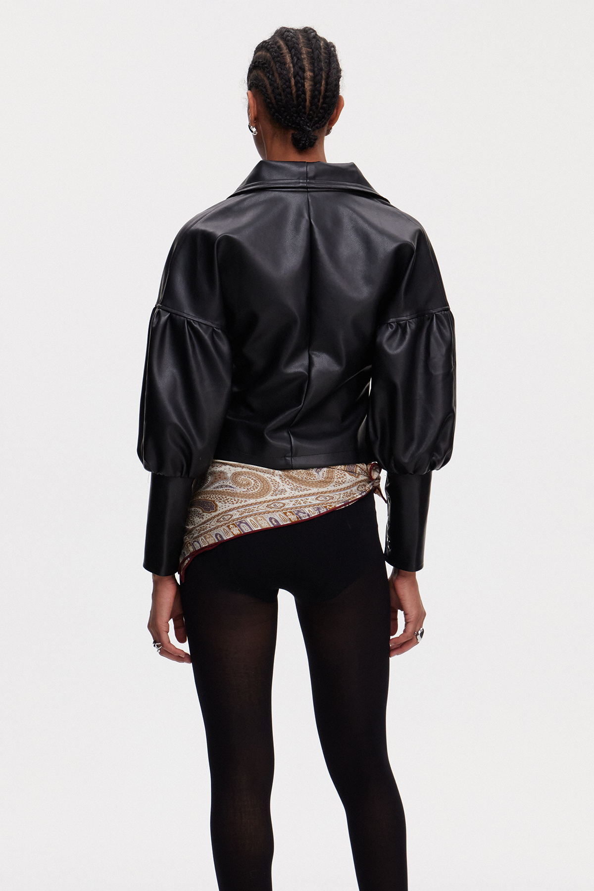 Maisie Balloon Sleeve Leather Jacket