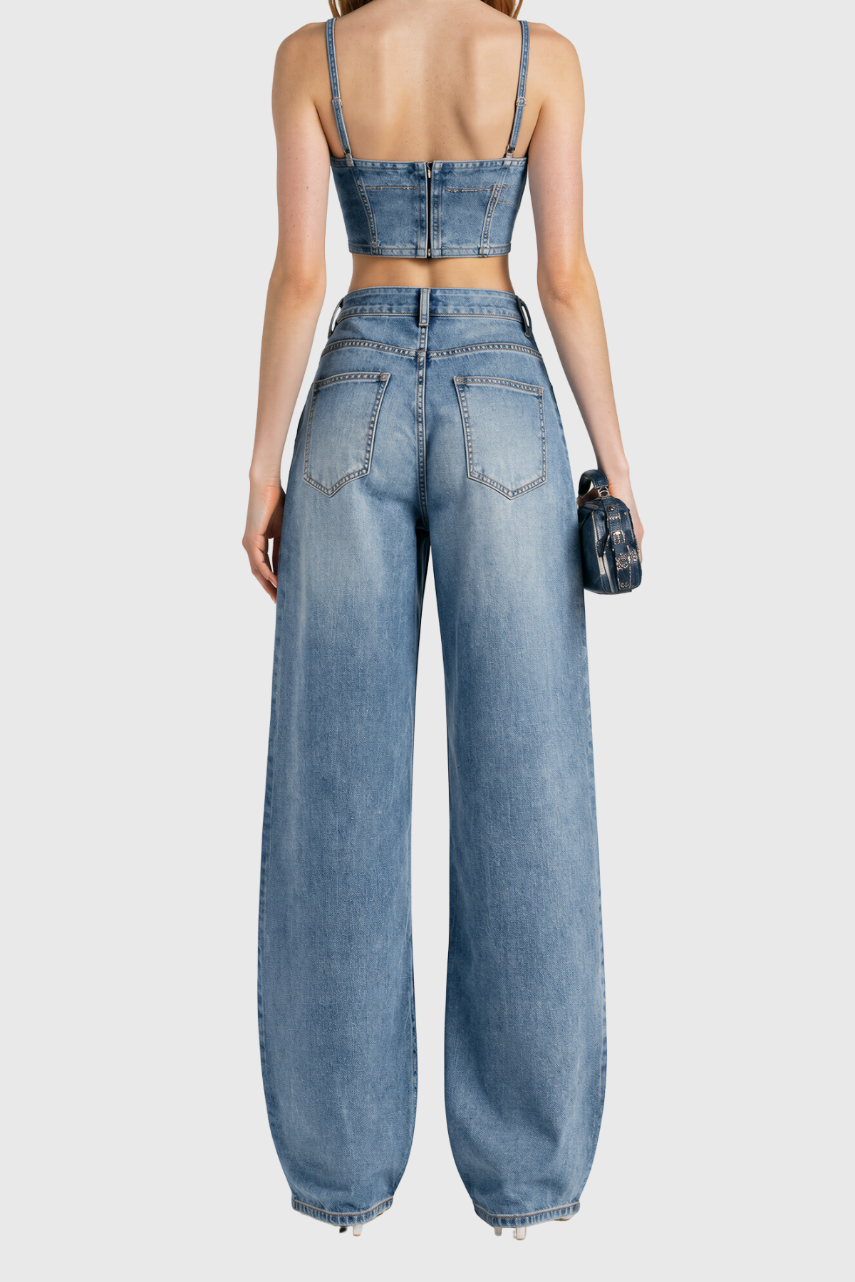 Naarah Rhinestone Heart Cutout Jeans