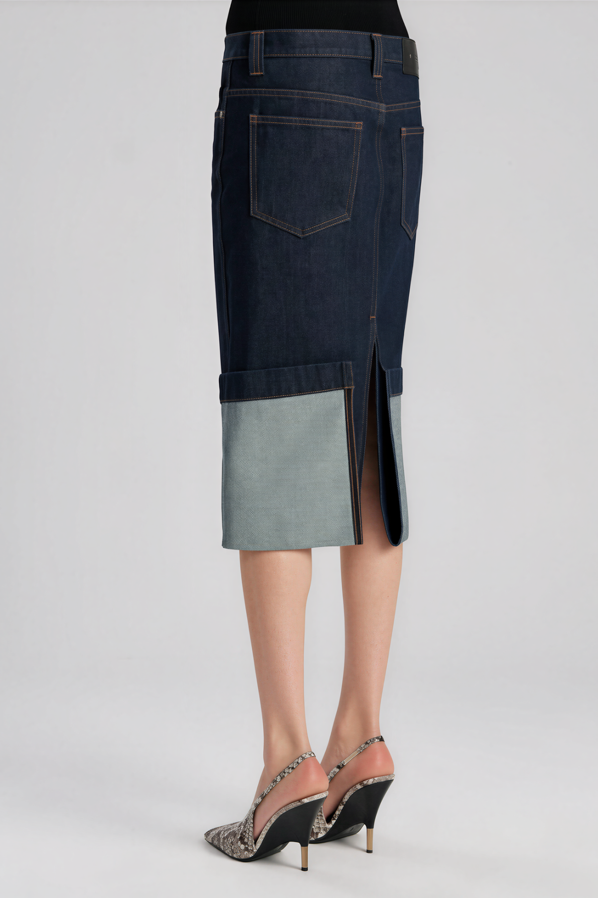 Nachla Split Denim Midi Skirt