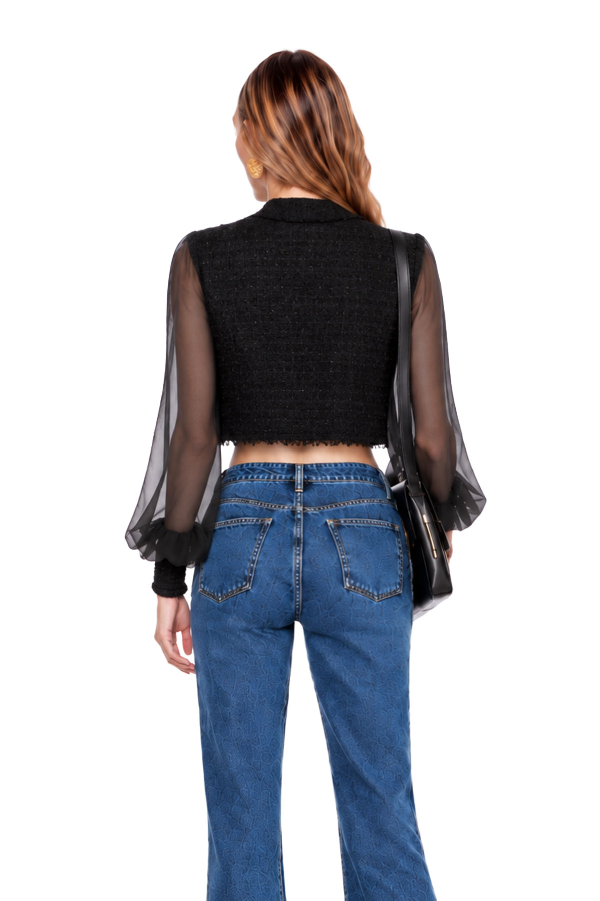  Nacirema Balloon Sleeve Tweed Jacket