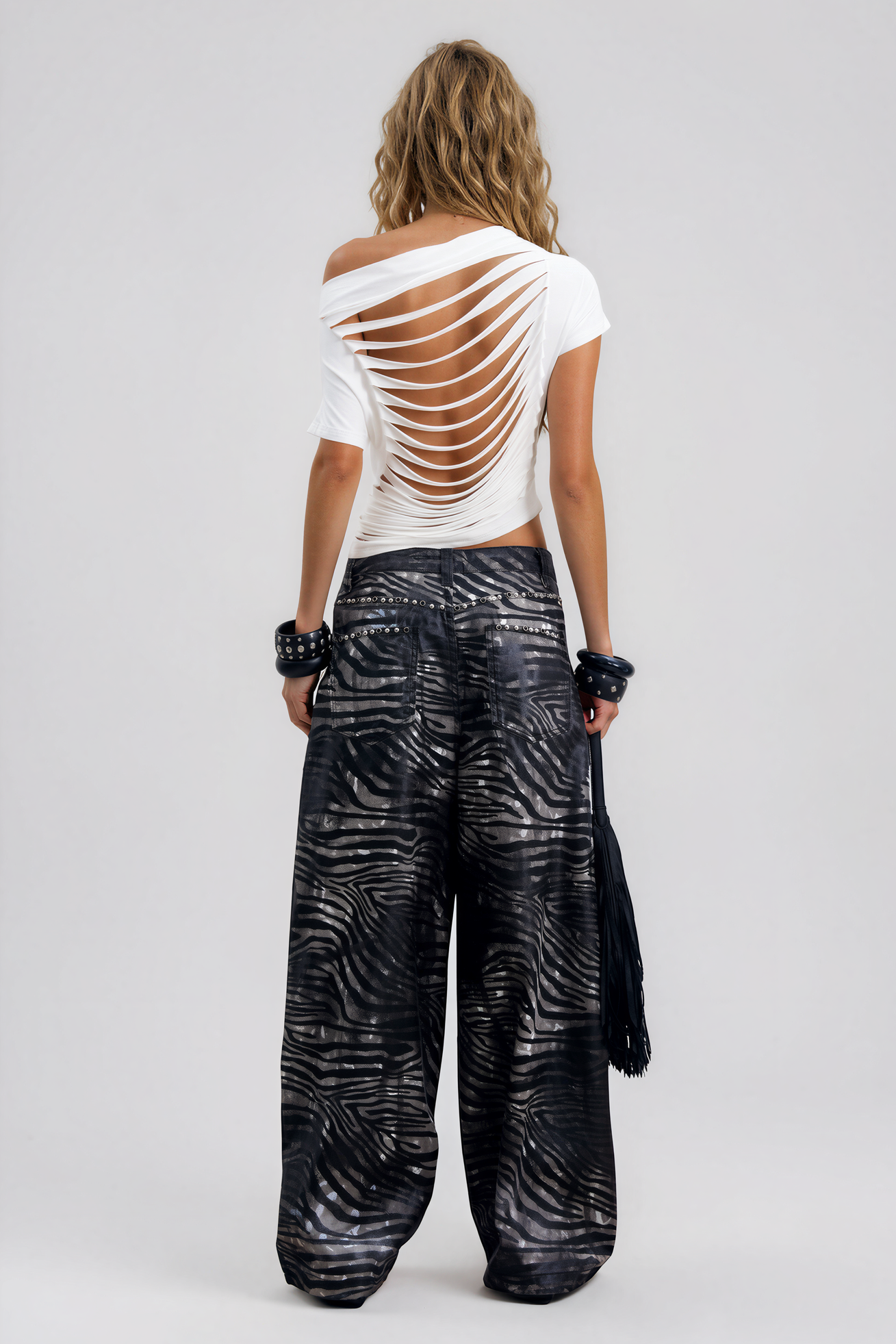 Nadia Zebra Print Barrel Jeans