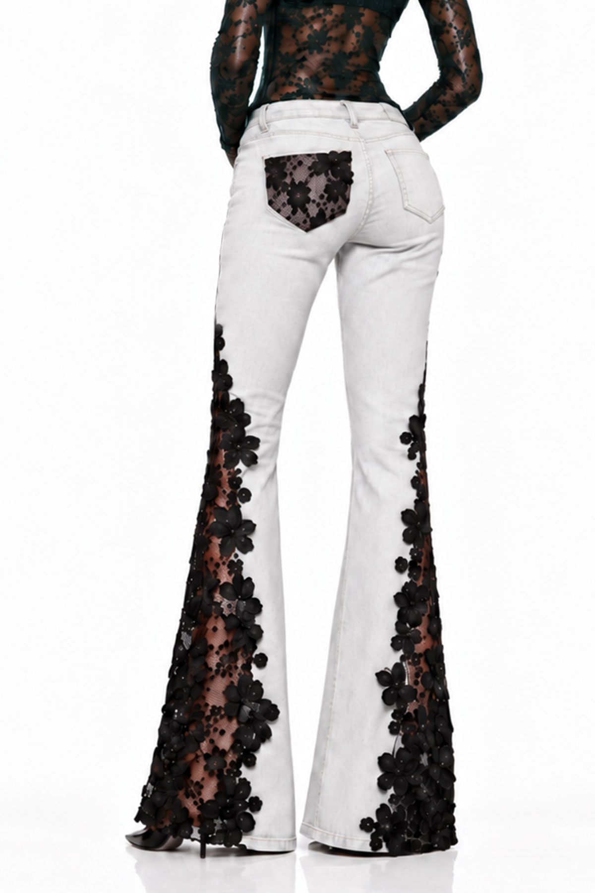 Nadine Deconstruct Lace Bootcut Jeans