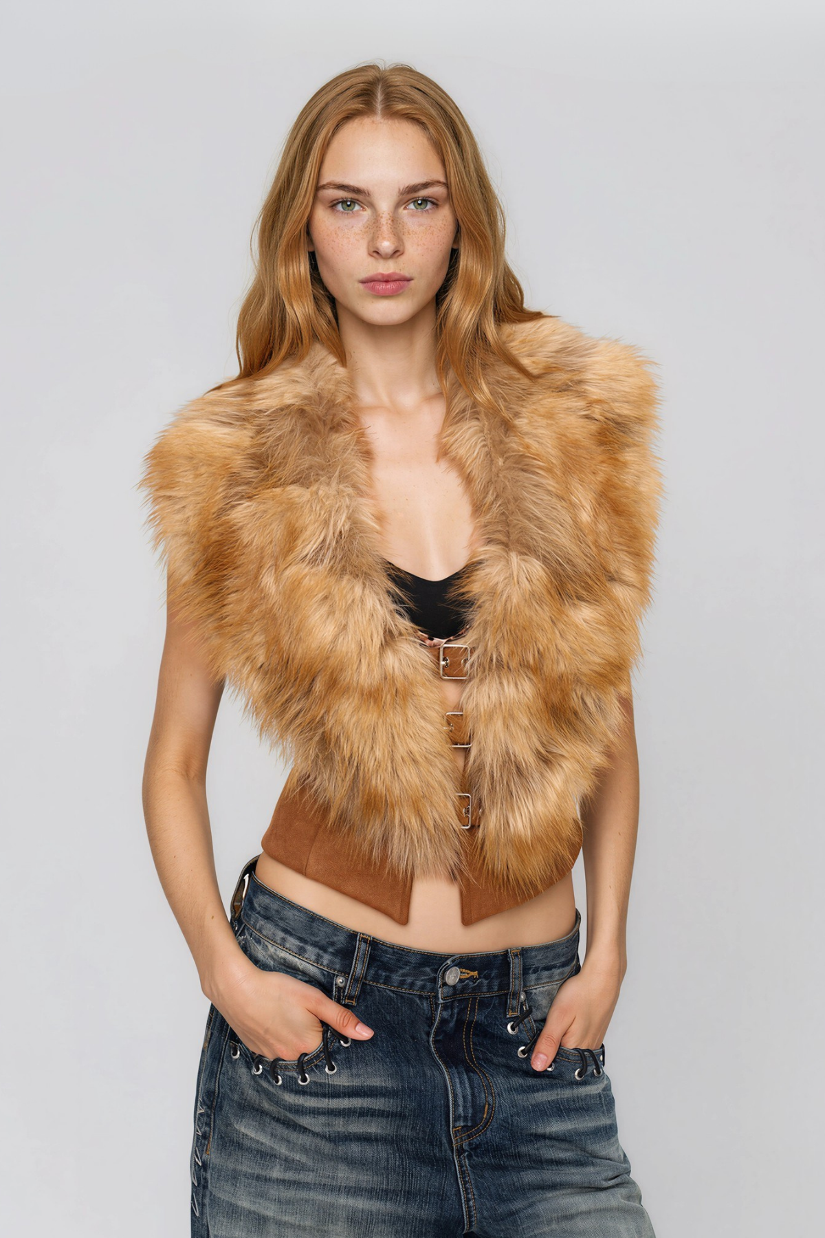 Naeva Faux Fur Buckle Jacket