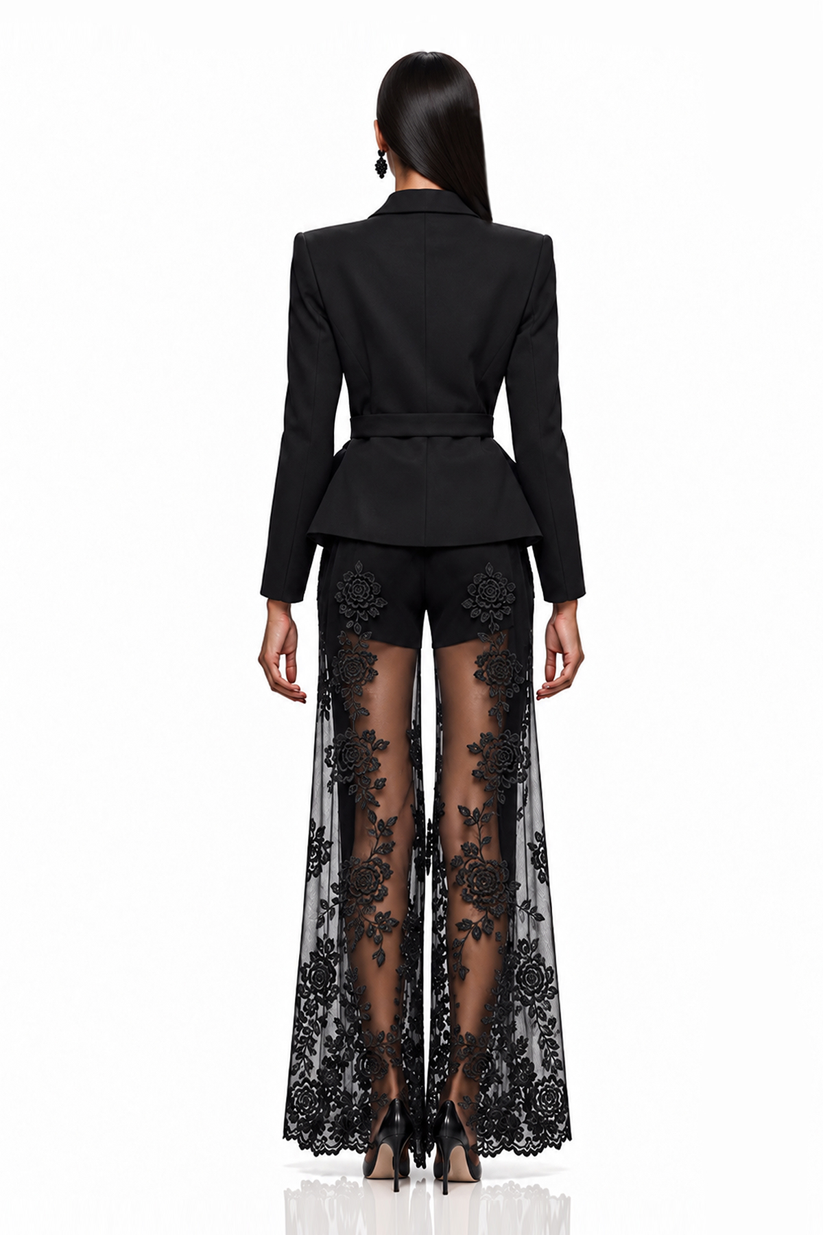 Nafisa Embroidered Mesh Pants Set
