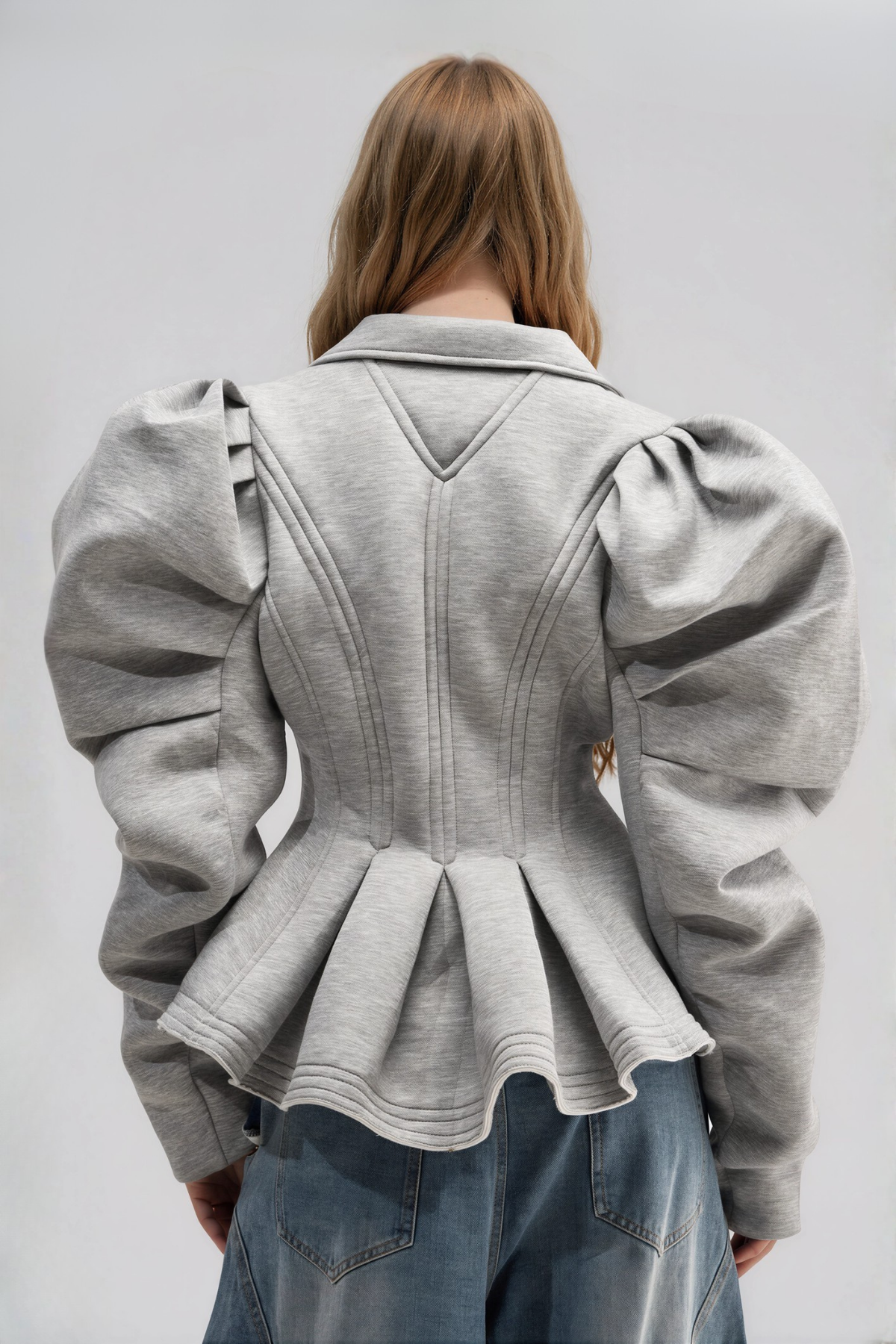 Naida Puff Sleeve Ruffle Jacket