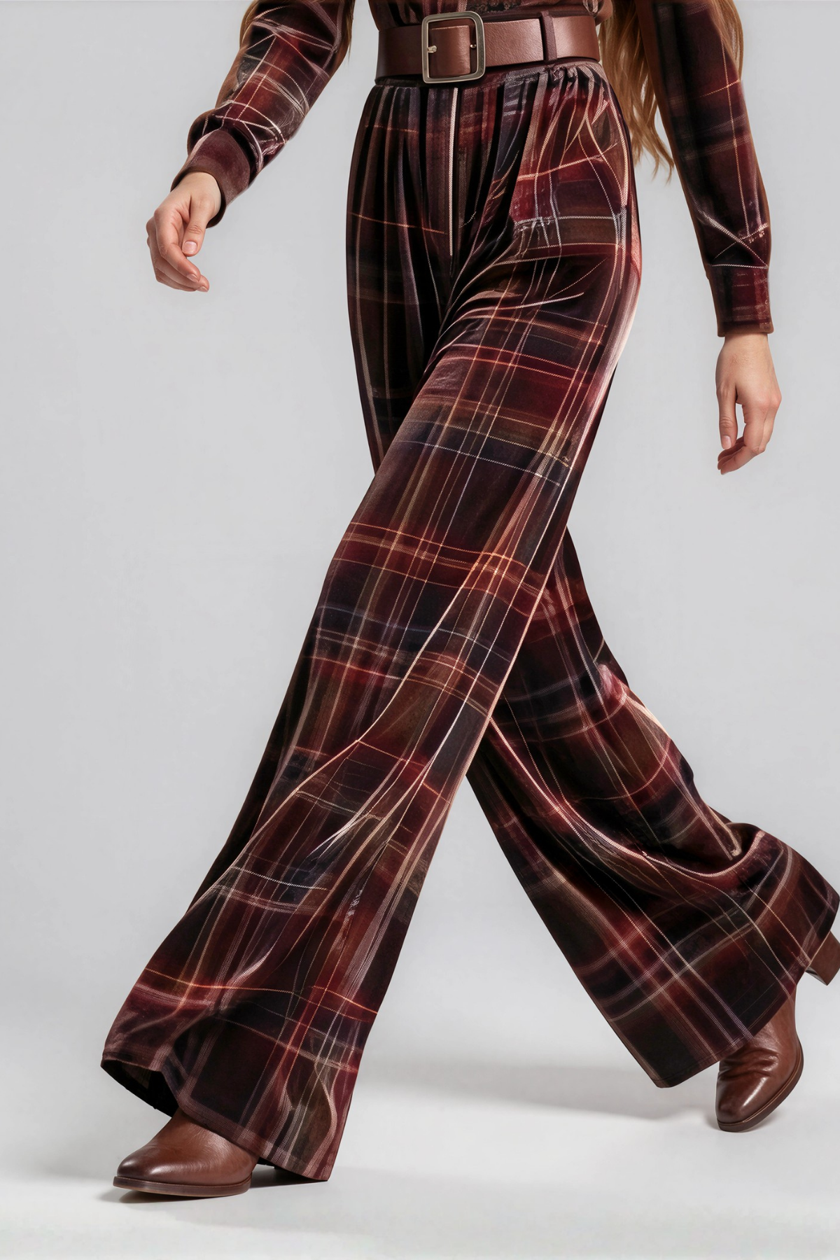Nailah Lapel Grid Jumpsuit